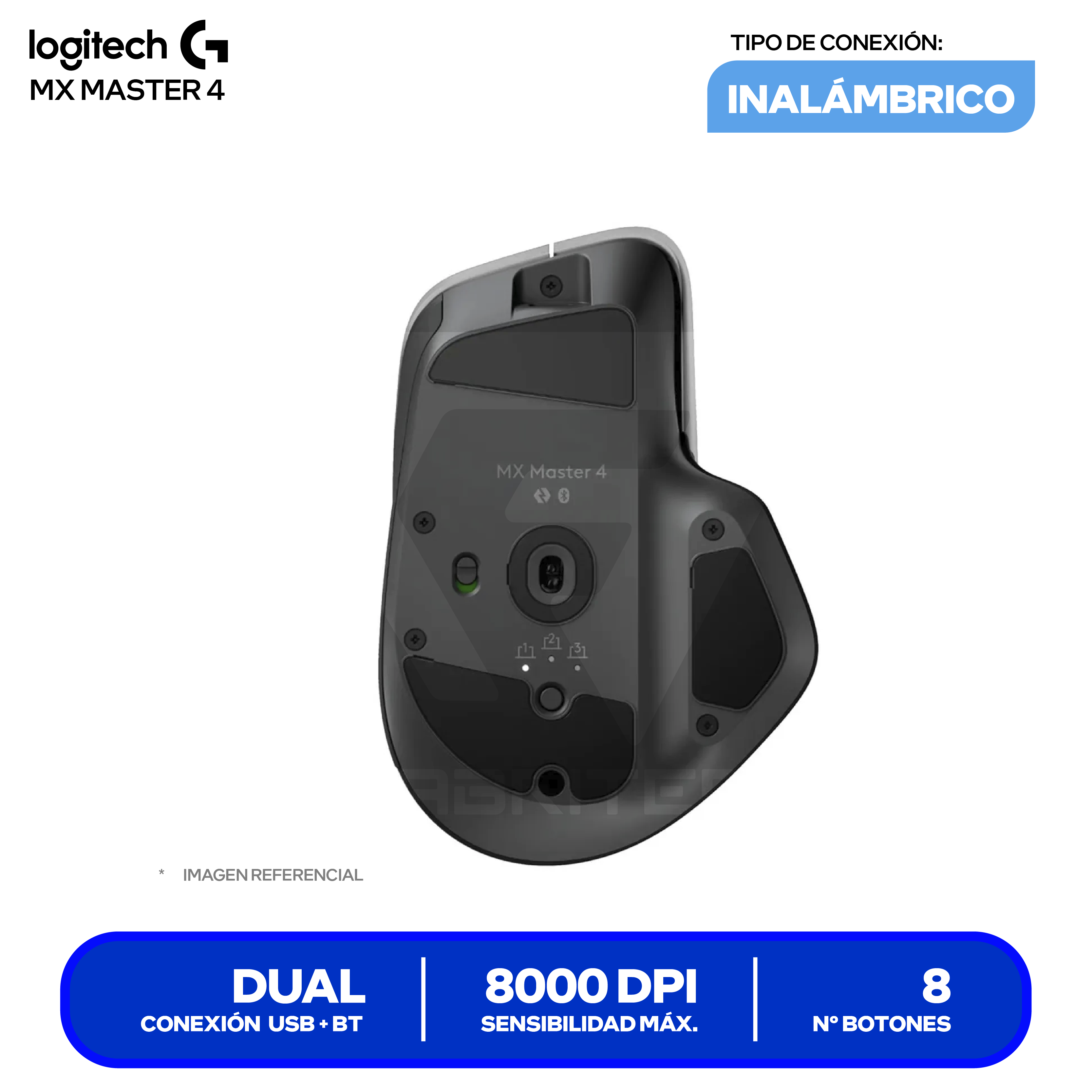 Mouse Inalámbrico Logitech MX Master 4 (910-007565) Grafito 8000 DPI