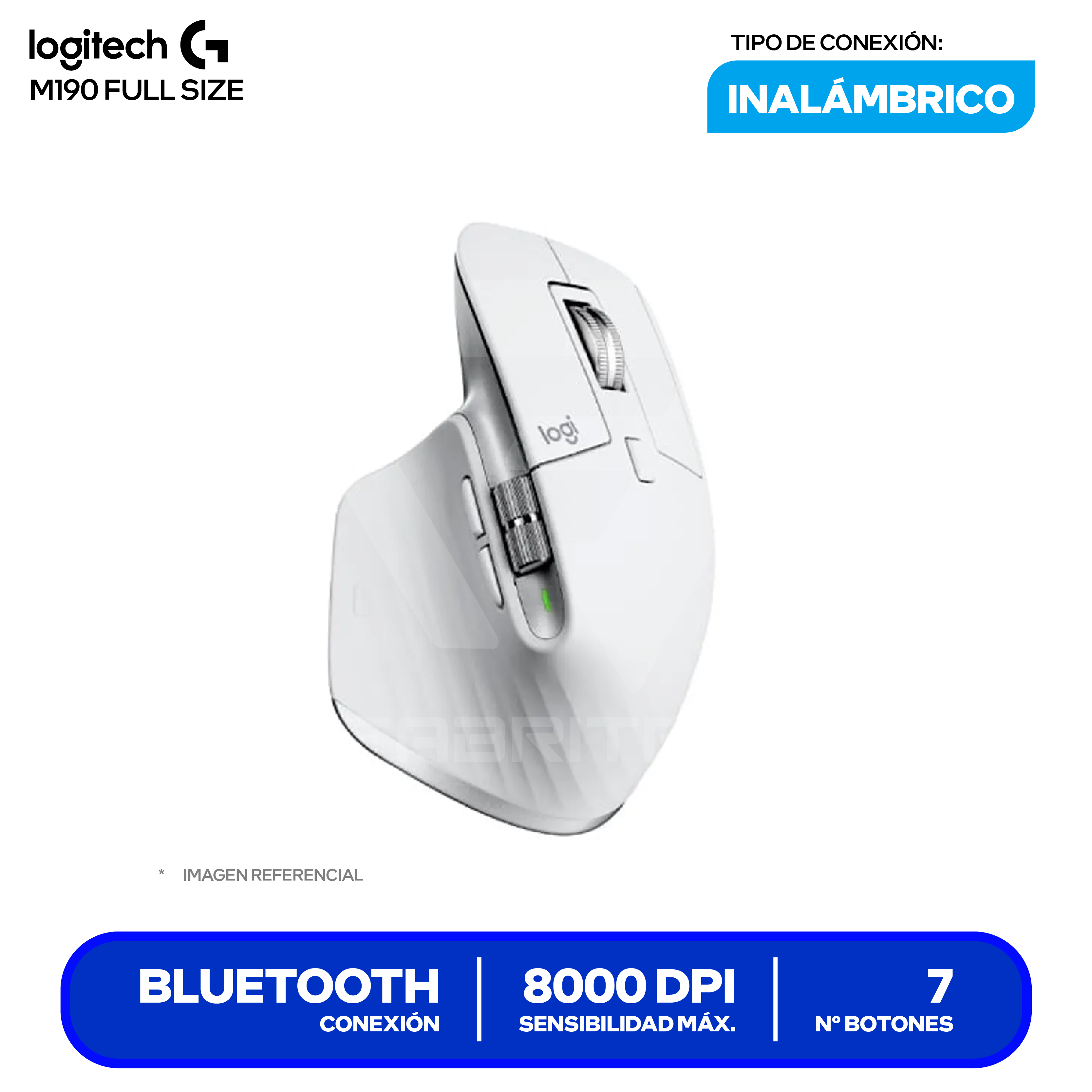 Mouse Inalámbrico Logitech MX MASTER 3S ( 910-006562 ) Blanco 8000 DPI