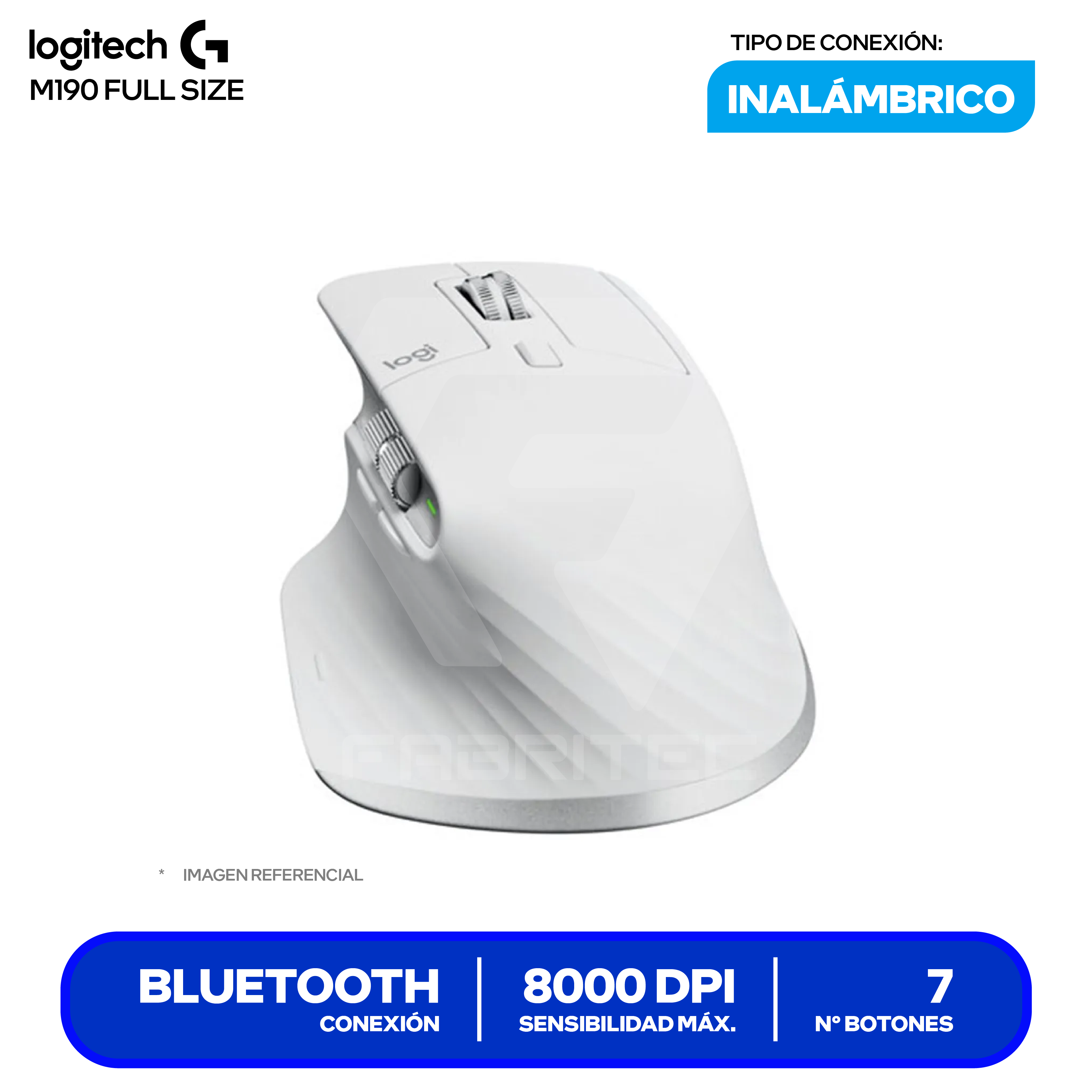 Mouse Inalámbrico Logitech MX MASTER 3S ( 910-006562 ) Blanco 8000 DPI