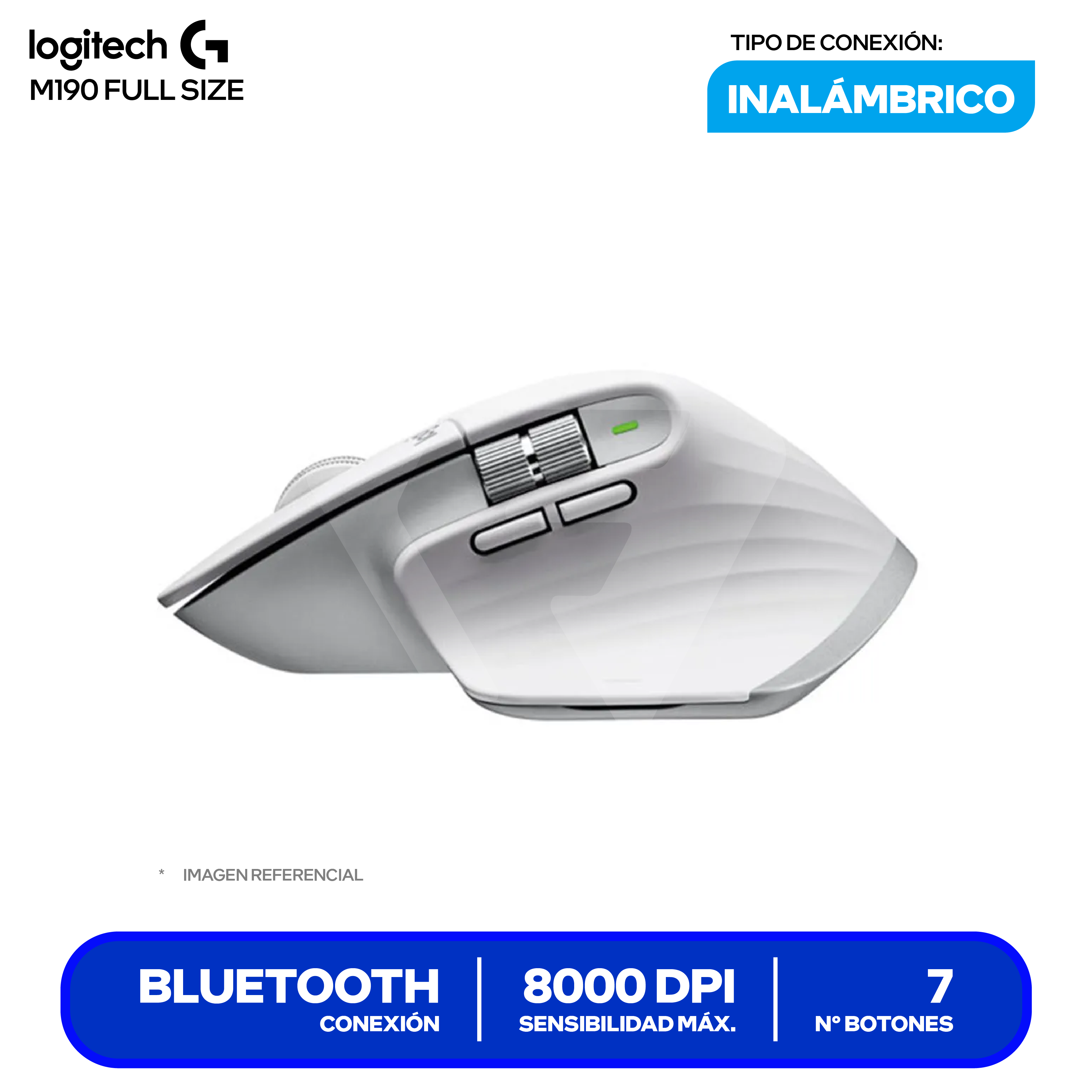 Mouse Inalámbrico Logitech MX MASTER 3S ( 910-006562 ) Blanco 8000 DPI