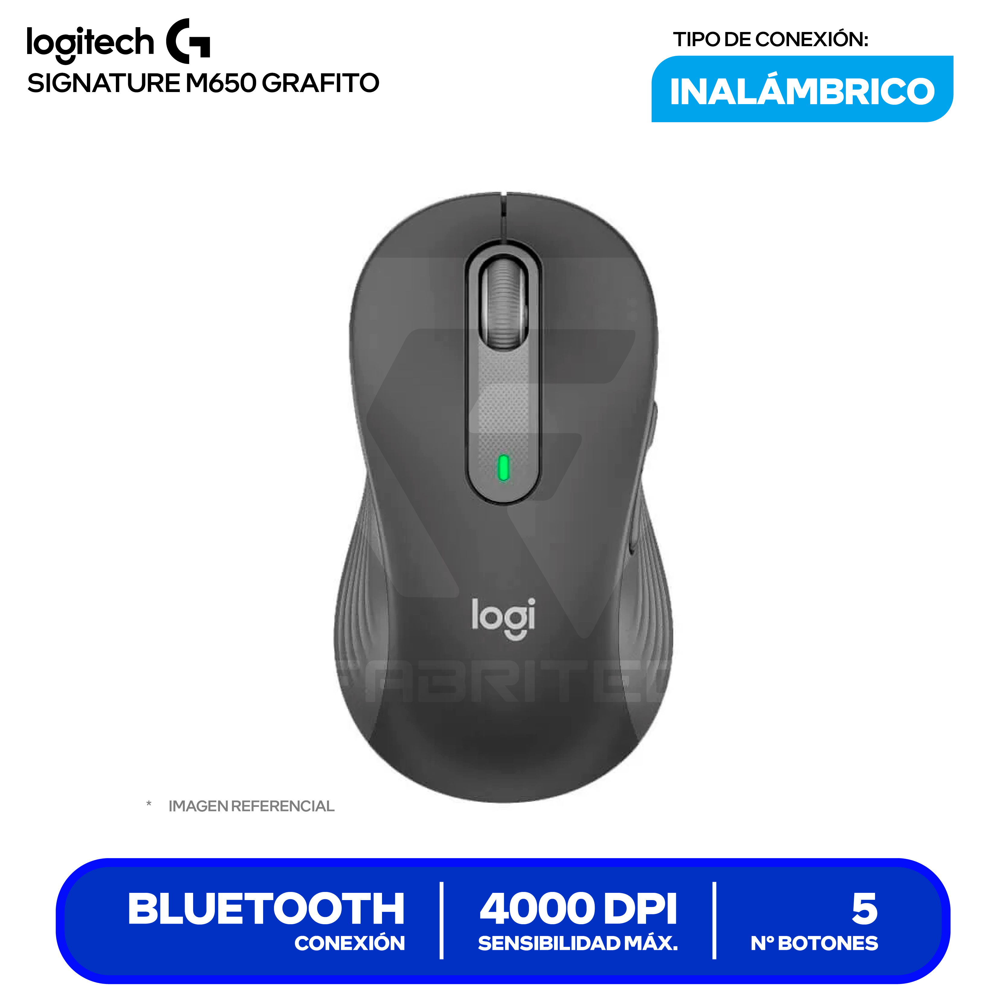 Mouse Bluetooth Logitech Signature M650 ( 910-006250 ) Grafito 4000 DPI