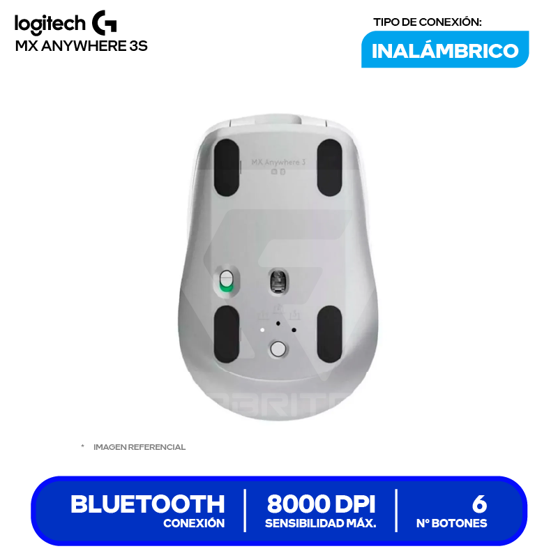 Mouse Inalámbrico Logitech MX Anywhere 3S ( 910-006933 ) Gris Pálido 8000 DPI