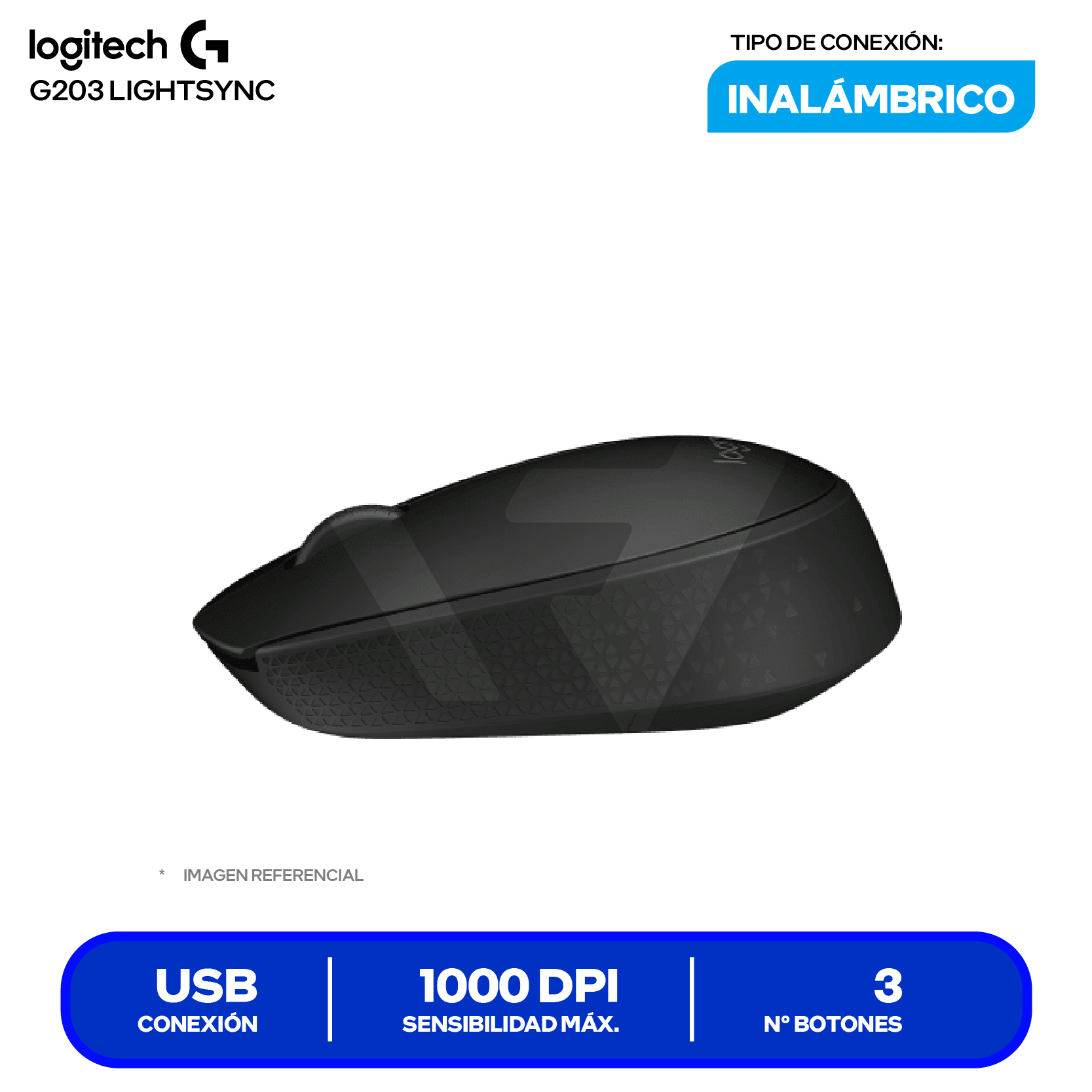 Mouse Inalámbrico Logitech M170 ( 910-004940 )  Negro 1000 DPI