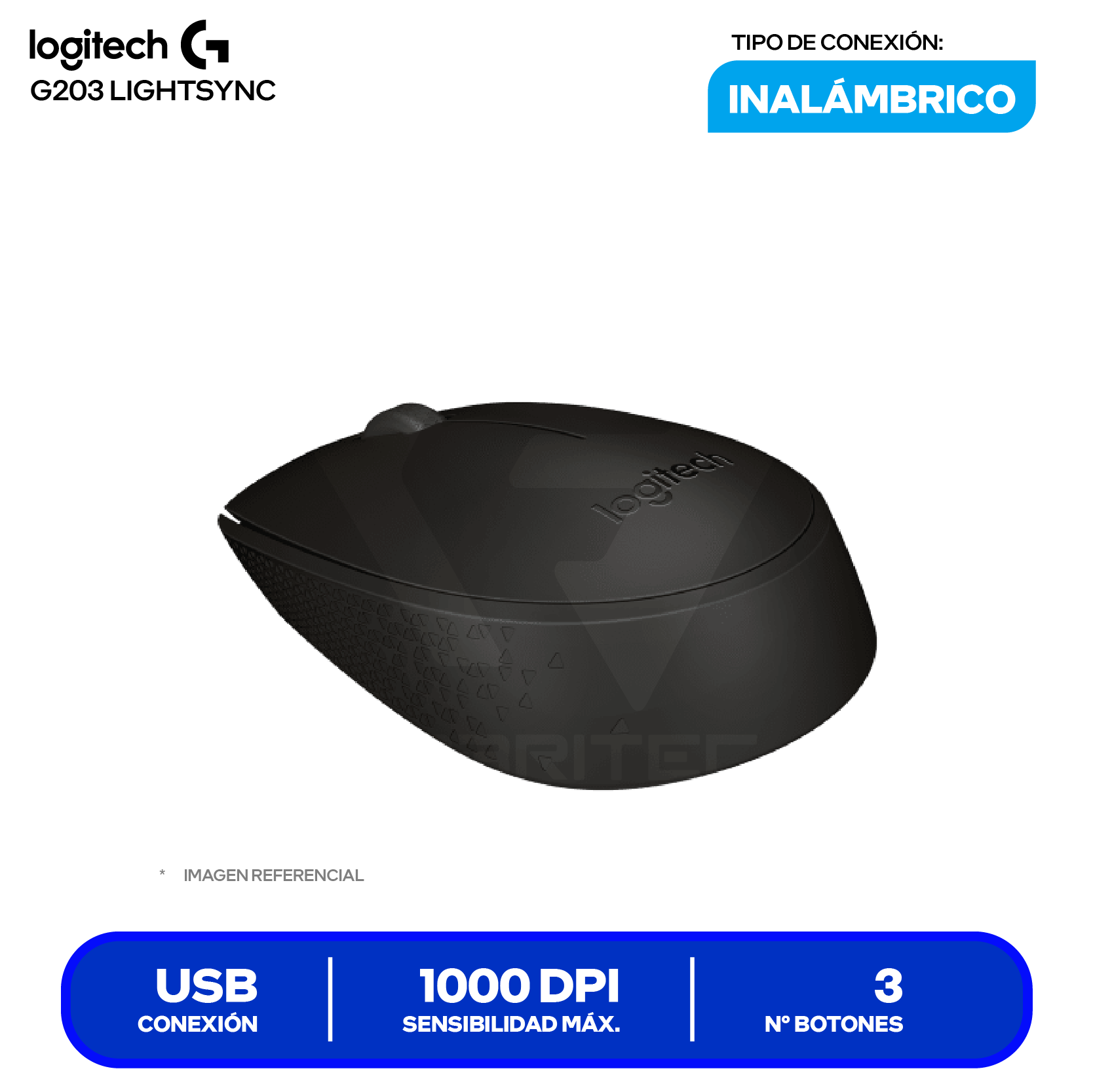 Mouse Inalámbrico Logitech M170 ( 910-004940 )  Negro 1000 DPI