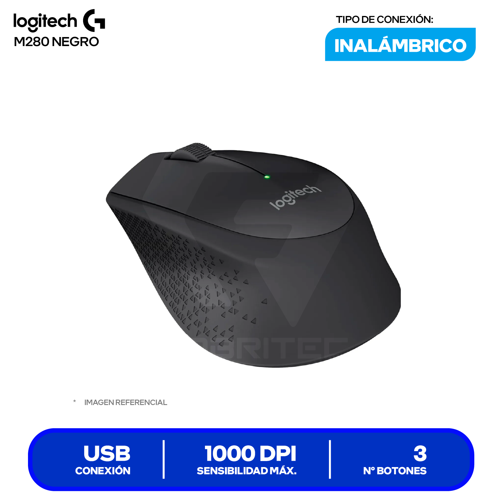 Mouse Inalámbrico Logitech M280 ( 910-004284 ) Negro 1000 DPI