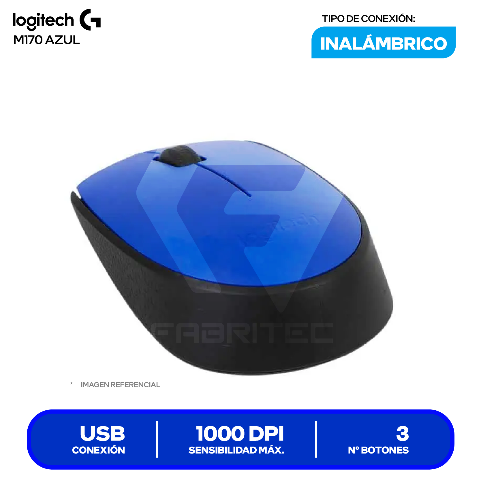 Mouse Gamer Inalámbrico Logitech ( 910-004800 ) Azul 1000 DPI