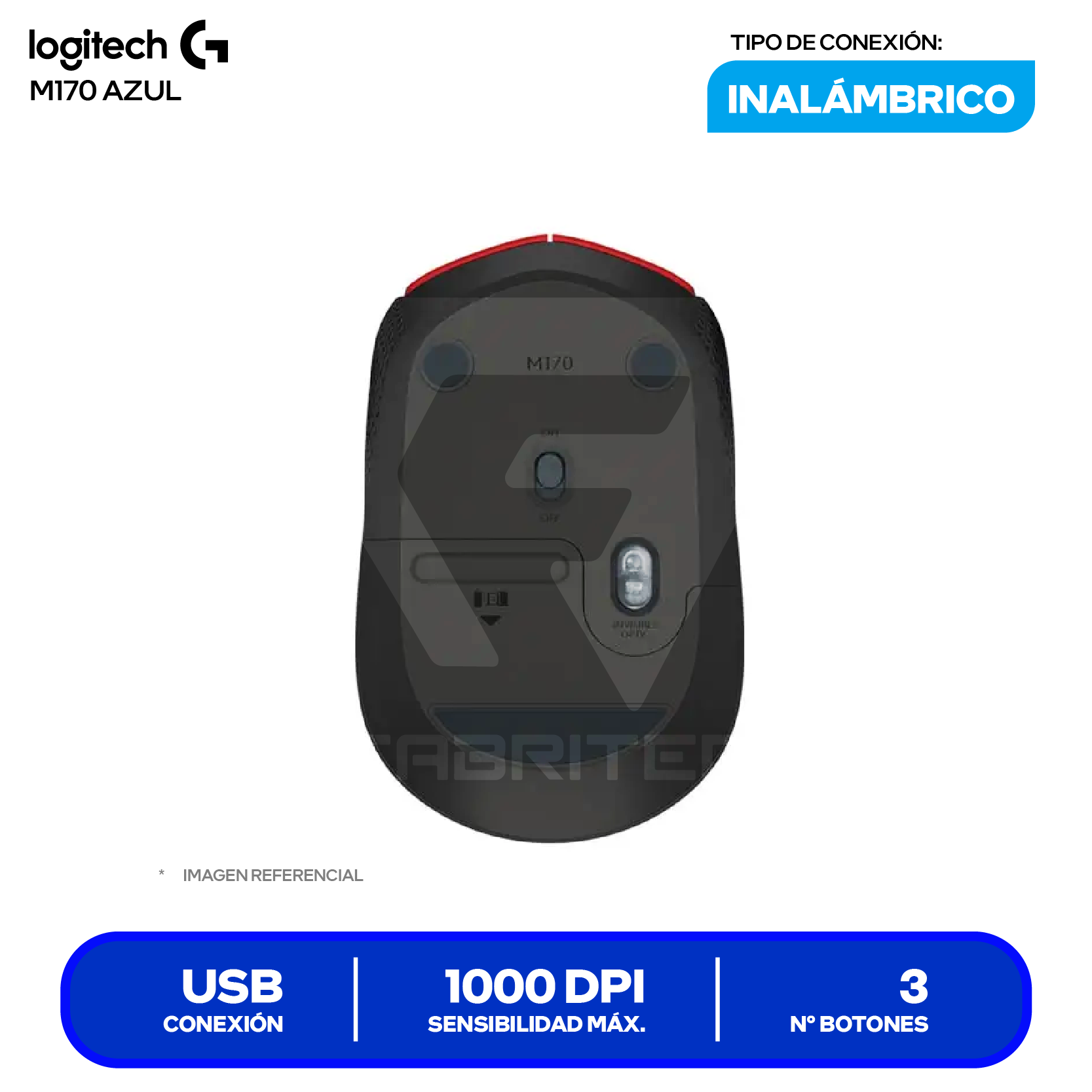 Mouse Gamer Inalámbrico Logitech ( 910-004800 ) Azul 1000 DPI
