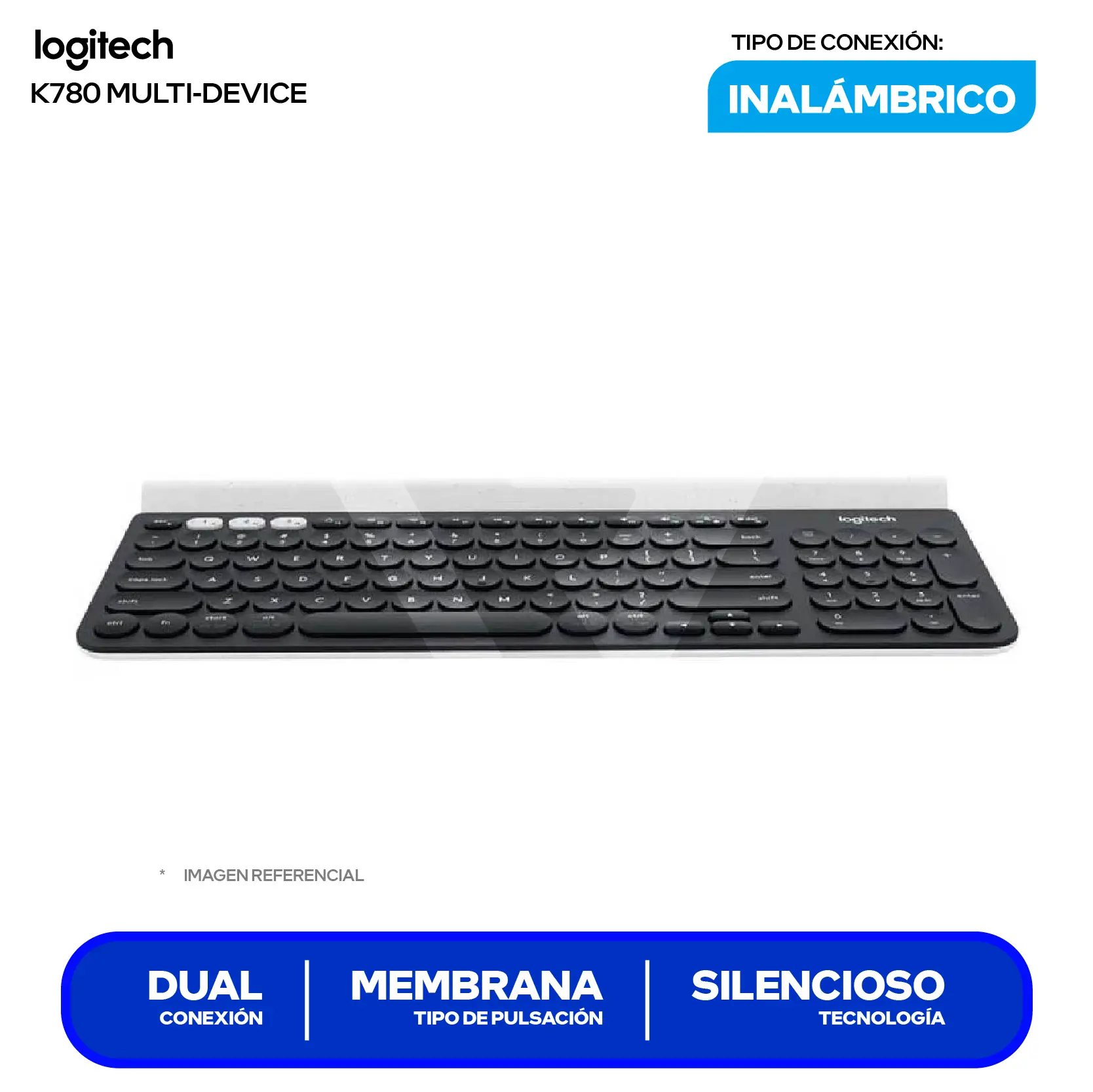 Teclado  Inalámbrico K780 Multi-Device Logitech ( 920-008026 ) Membrana