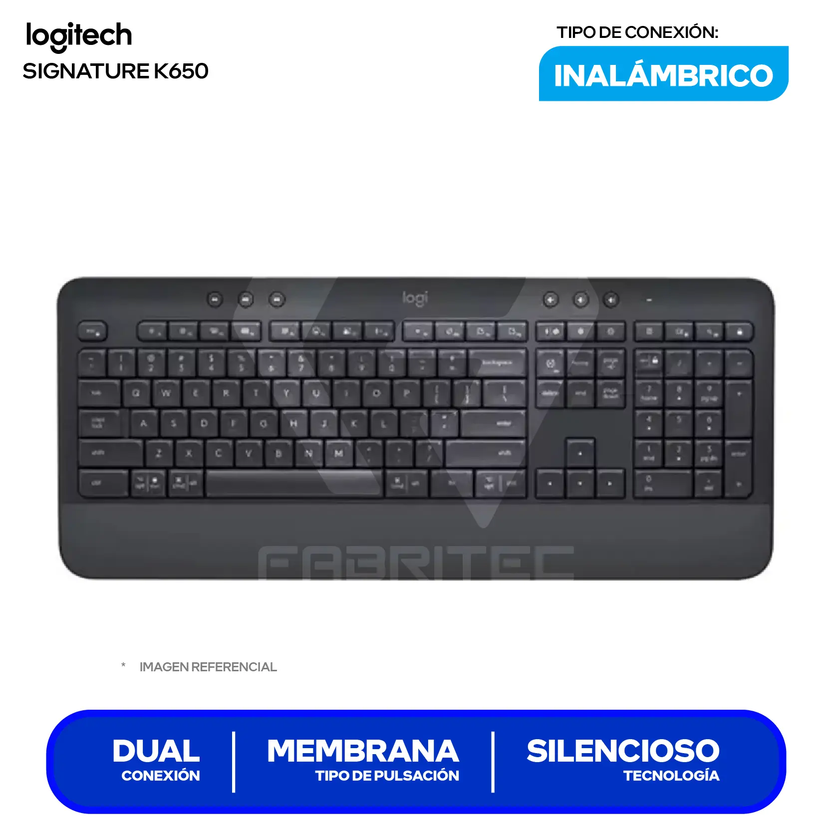 Teclado Inalámbrico Logitech Signature K650 Negro ( 920-010910 ) Membrana