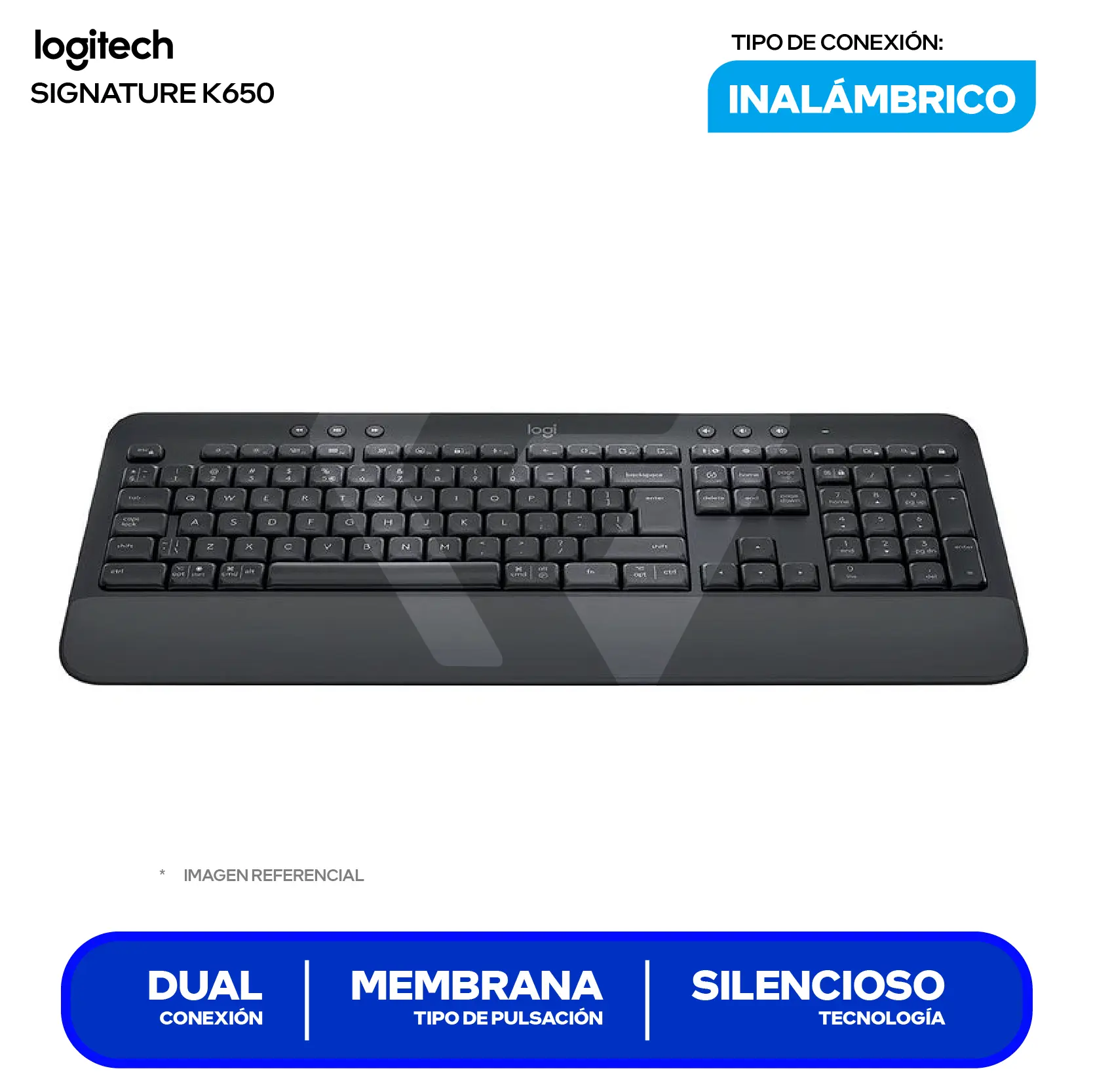 Teclado Inalámbrico Logitech Signature K650 Negro ( 920-010910 ) Membrana