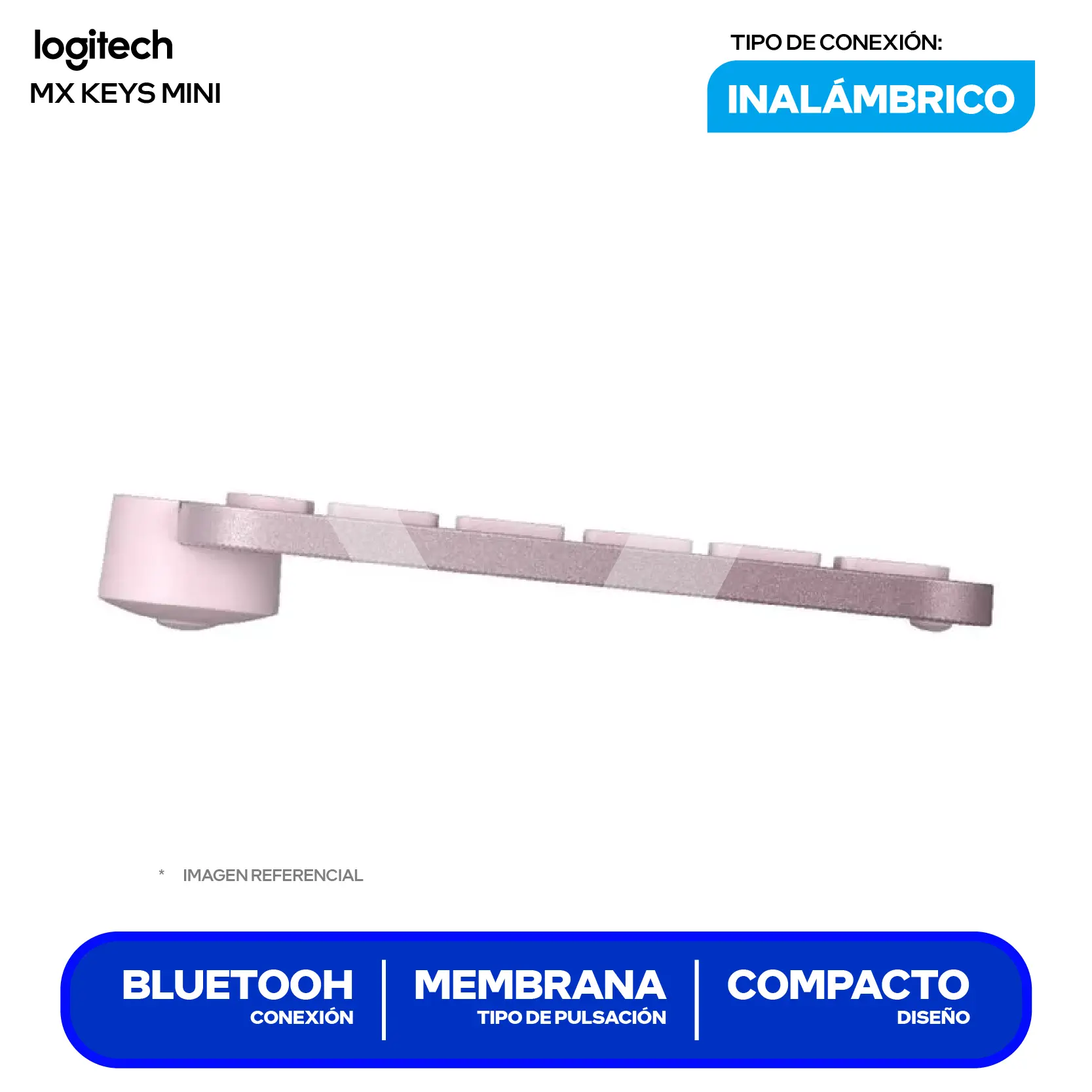 Teclado Inalámbrico Logitech SMX Keys Mini Rosa ( 920-010478 ) Membrana