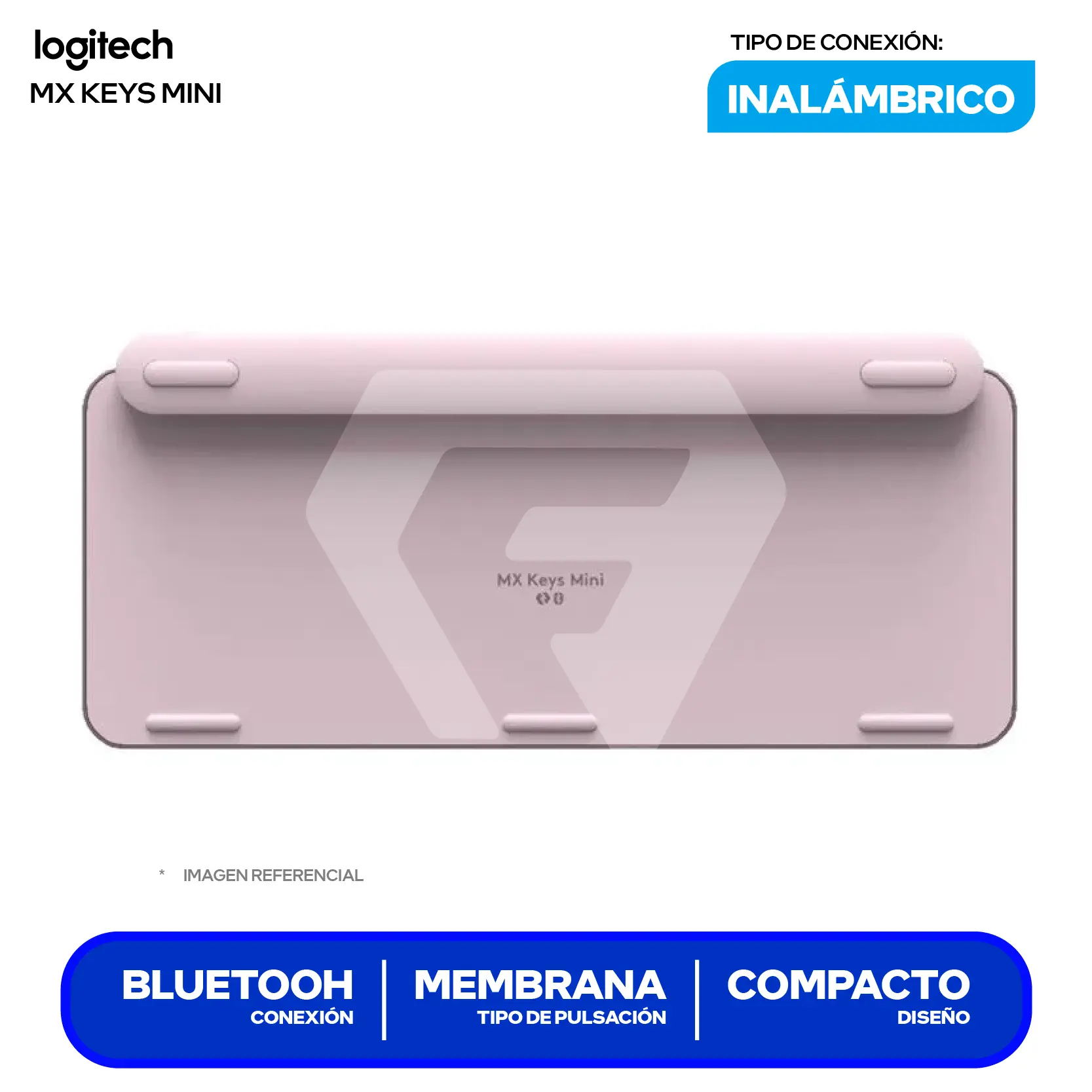 Teclado Inalámbrico Logitech SMX Keys Mini Rosa ( 920-010478 ) Membrana