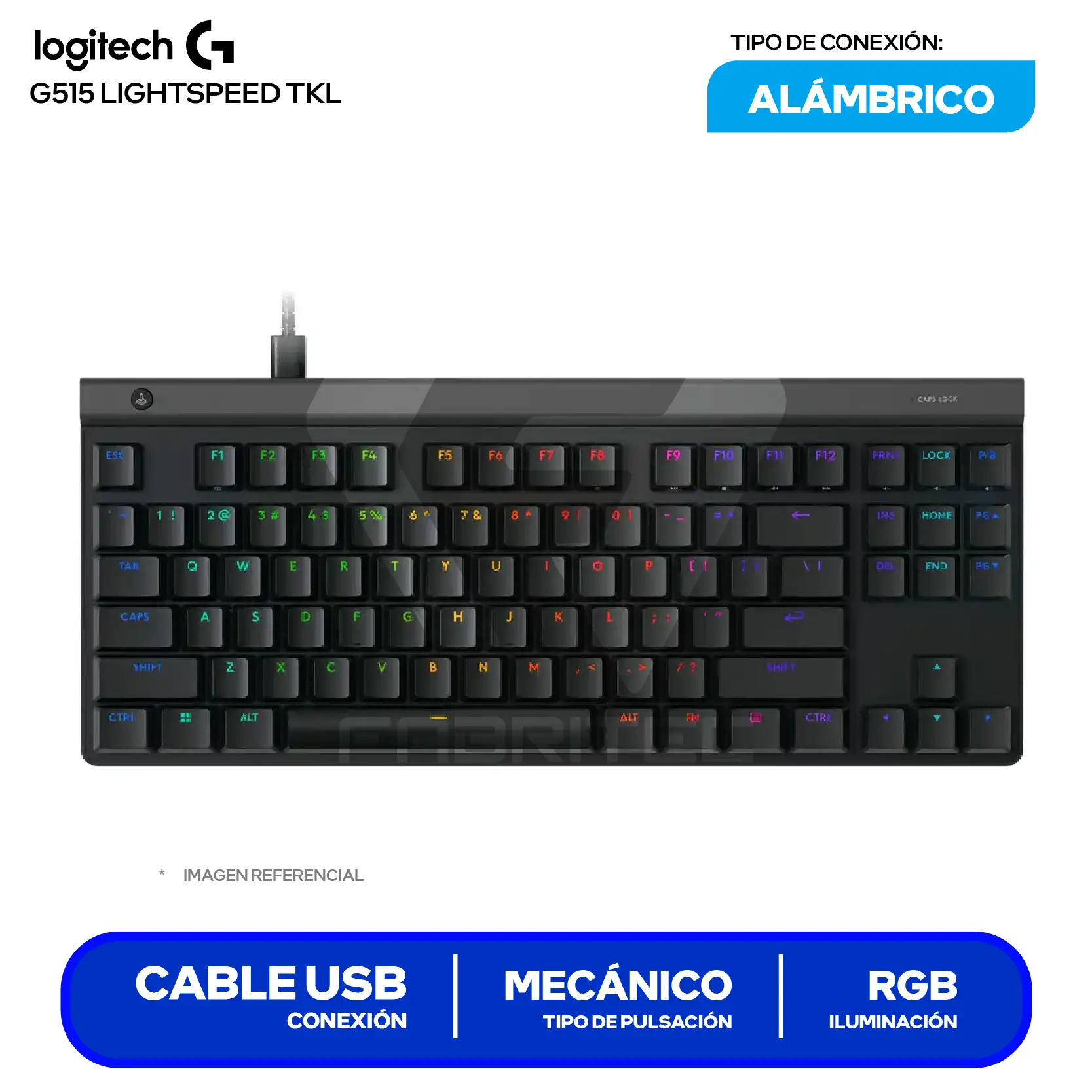Teclado Alámbrico Logitech G515 TKL Lightspeed Negro ( 920-012868 ) Mecánico
