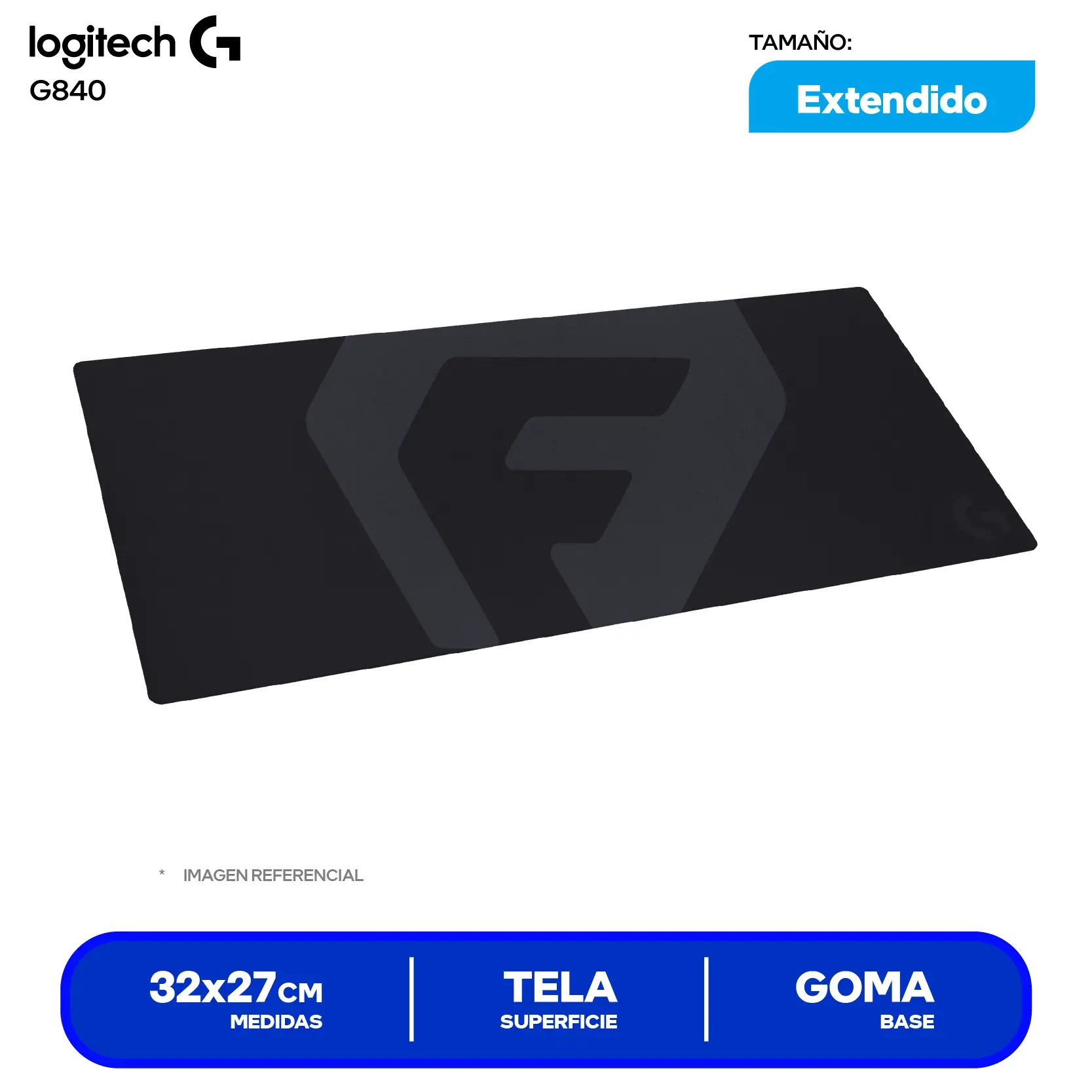 Pad Mouse Gamer Logitech G840 (G840) XL, 900 x 400 x 3mm