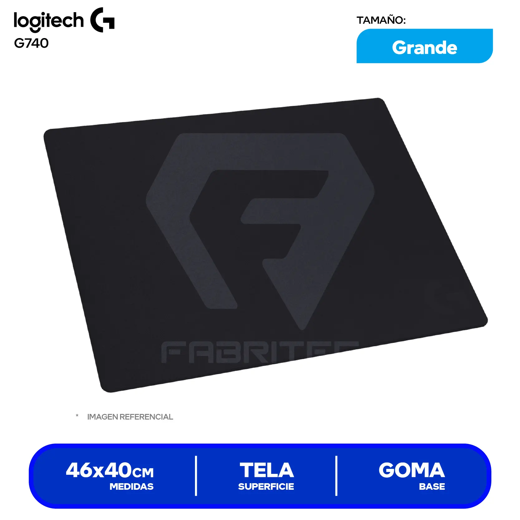 Pad Mouse Gamer Logitech G740 (G740) L, 460 x 400 x 5mm