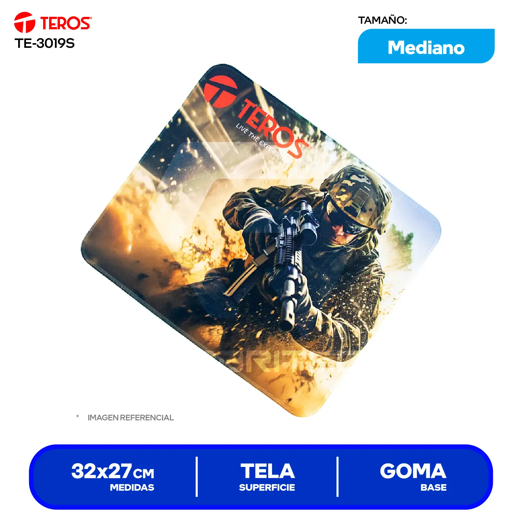 Pad Mouse Gamer Teros TE-3018S (TE-3018S) M, 320 x 270 x 3 mm