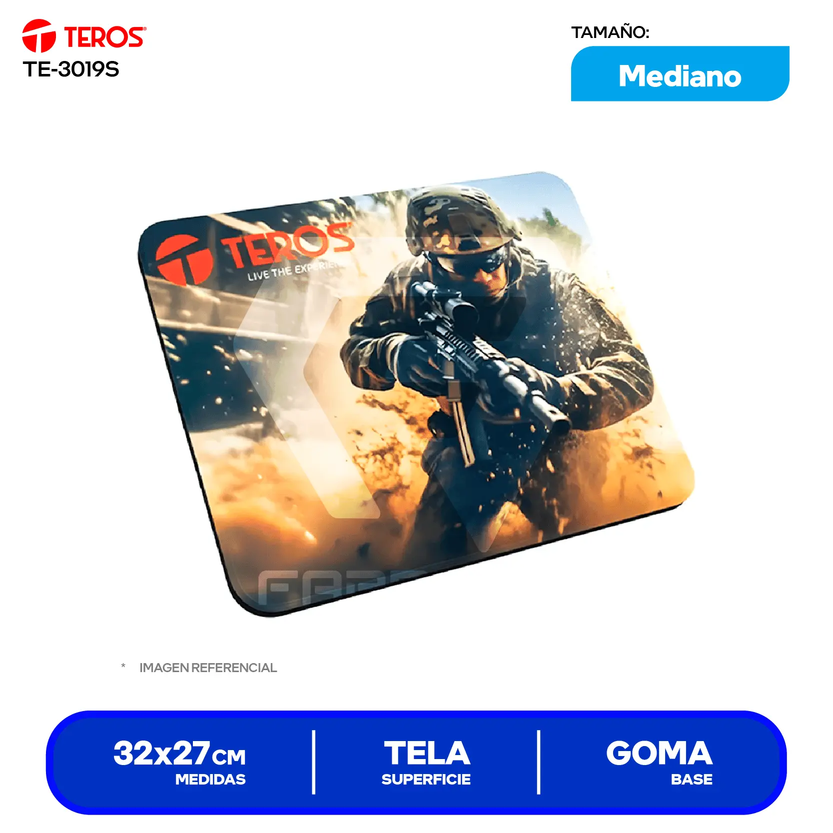 Pad Mouse Gamer Teros TE-3018S (TE-3018S) M, 320 x 270 x 3 mm