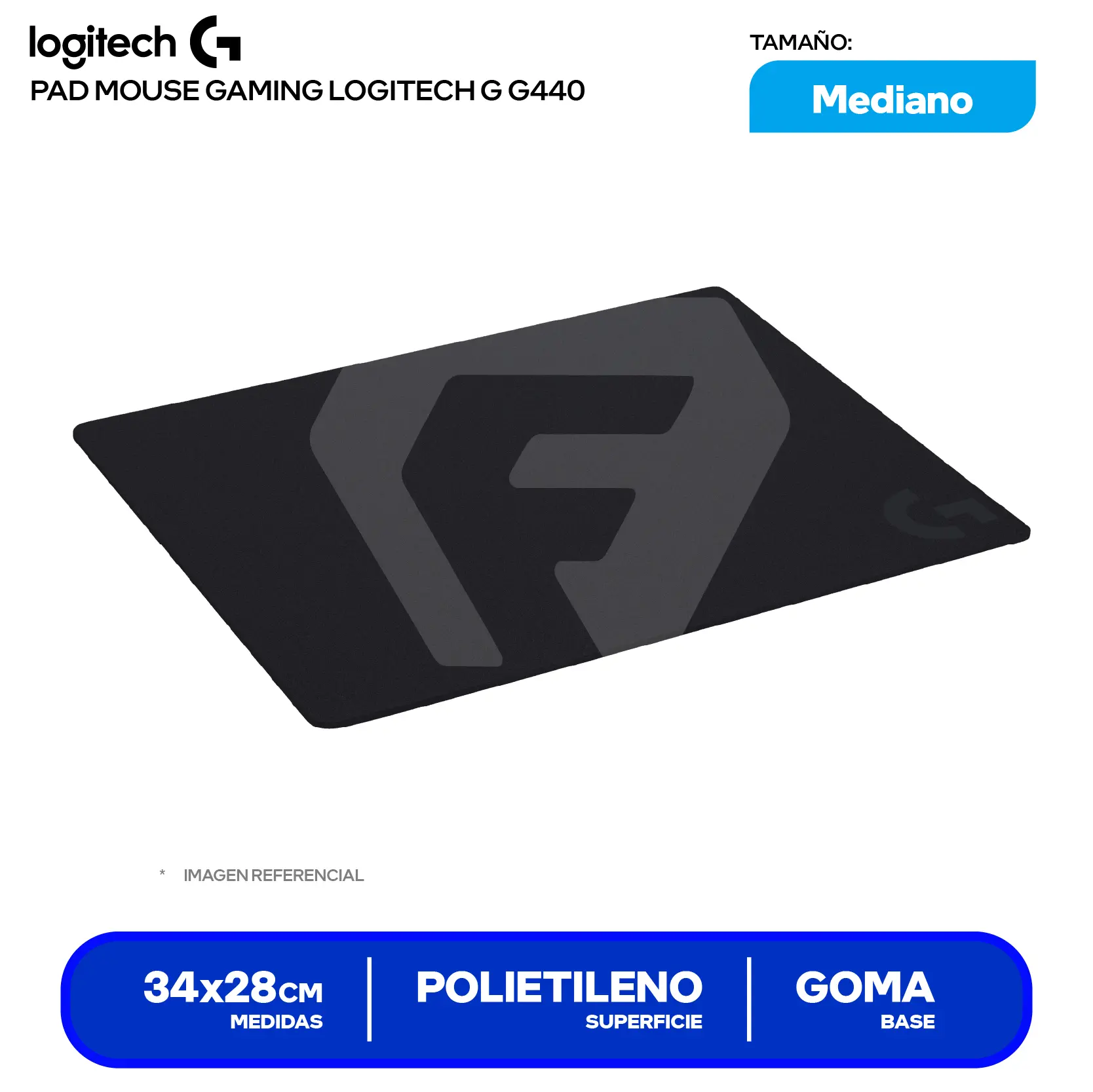 Pad Mouse Gamer Logitech G440 (943-000790) M, 340 x 280 x 3mm