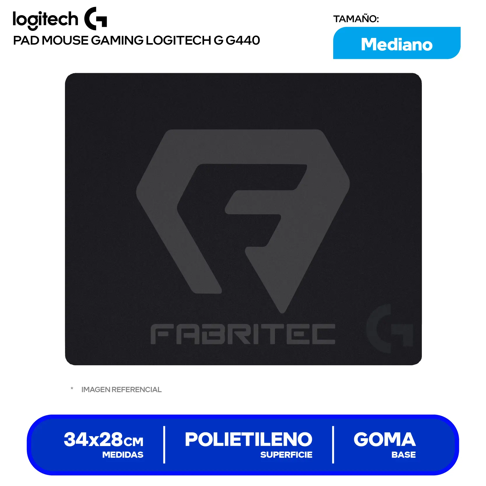 Pad Mouse Gamer Logitech G440 (943-000790) M, 340 x 280 x 3mm
