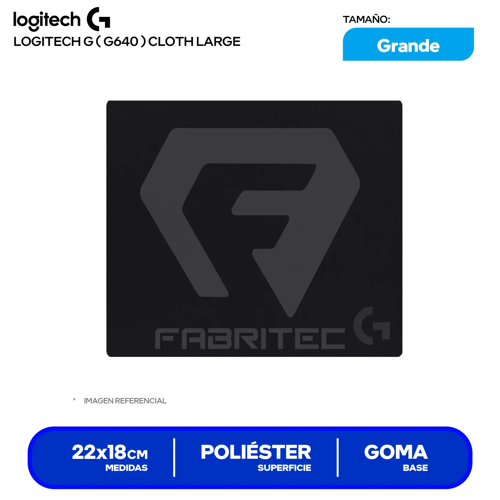 Pad Mouse Gamer Logitech G640 (G640) L, 460 x 400 x 3mm