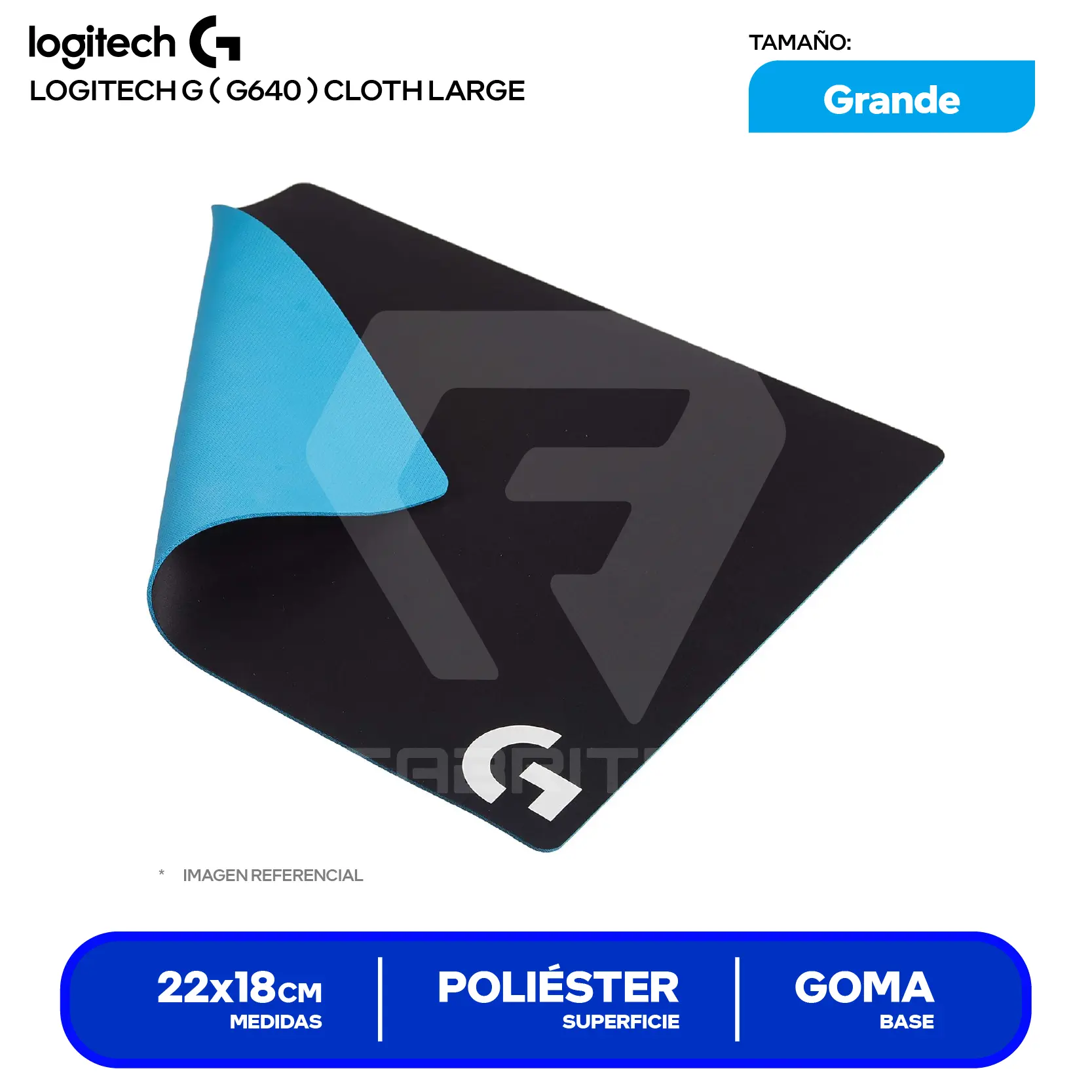 Pad Mouse Gamer Logitech G640 (G640) L, 460 x 400 x 3mm