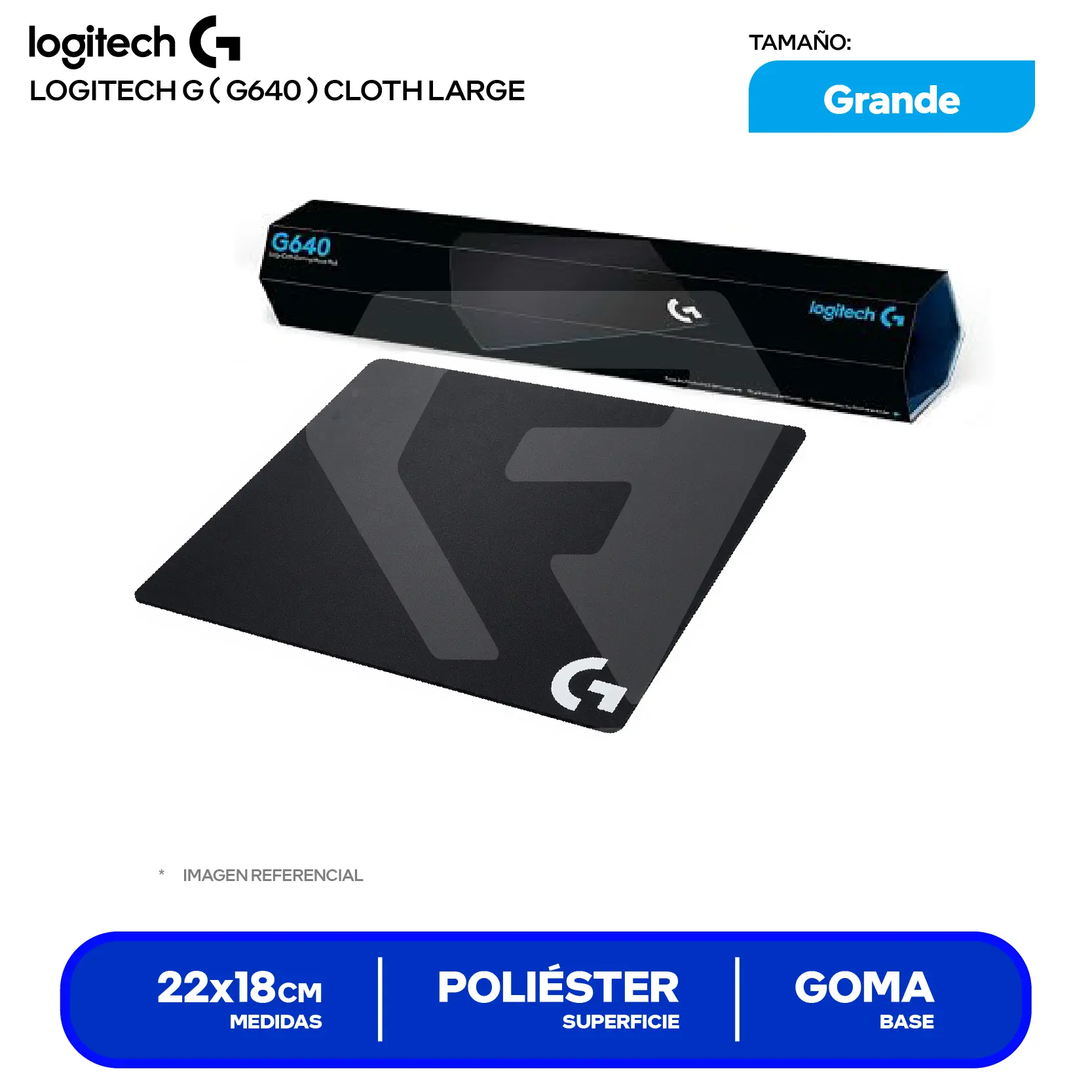 Pad Mouse Gamer Logitech G640 (G640) L, 460 x 400 x 3mm