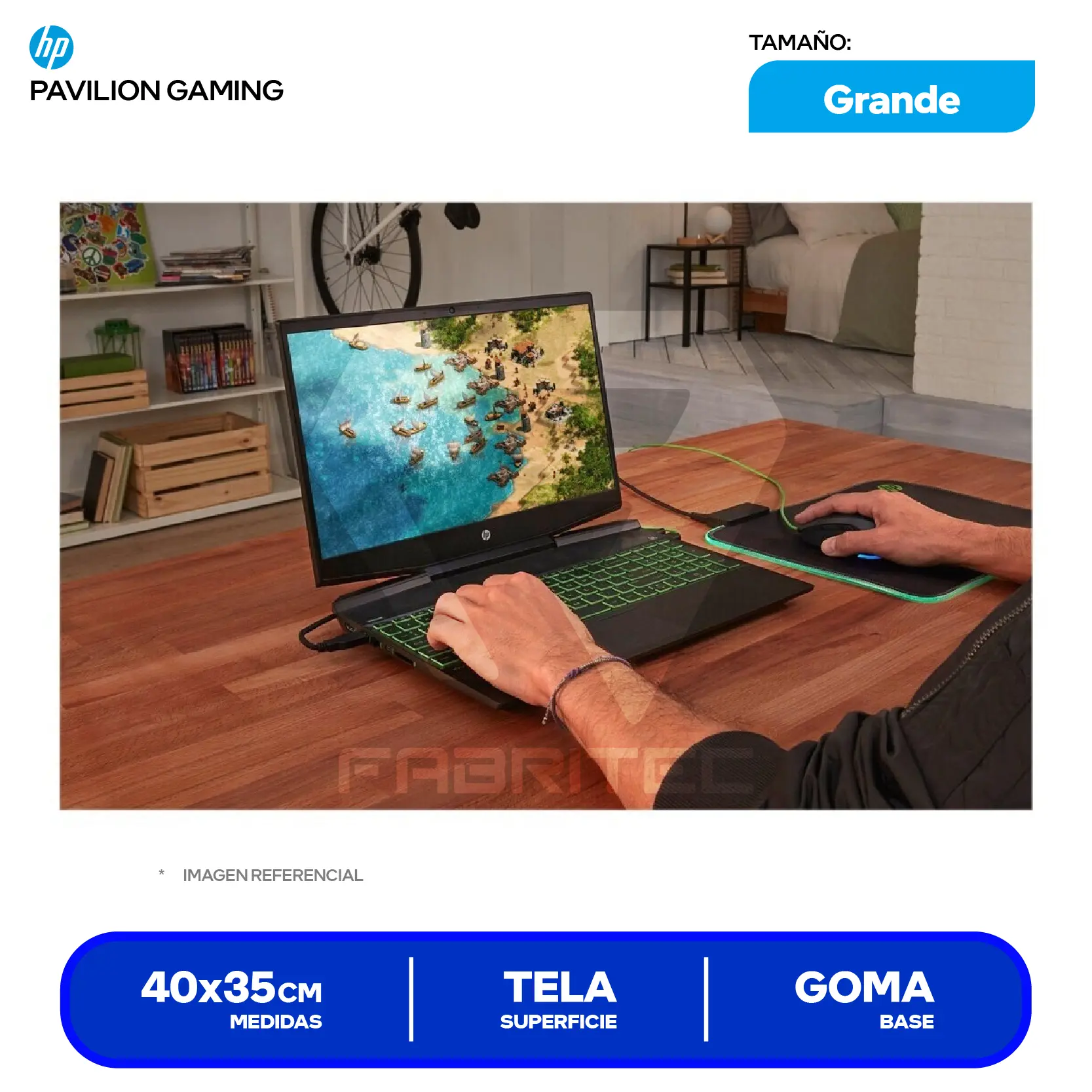 Pad Mouse Gamer HP Pavilion Gaming 300 (4PZ84AA#ABL) L, 400 x 350 x 2 mm
