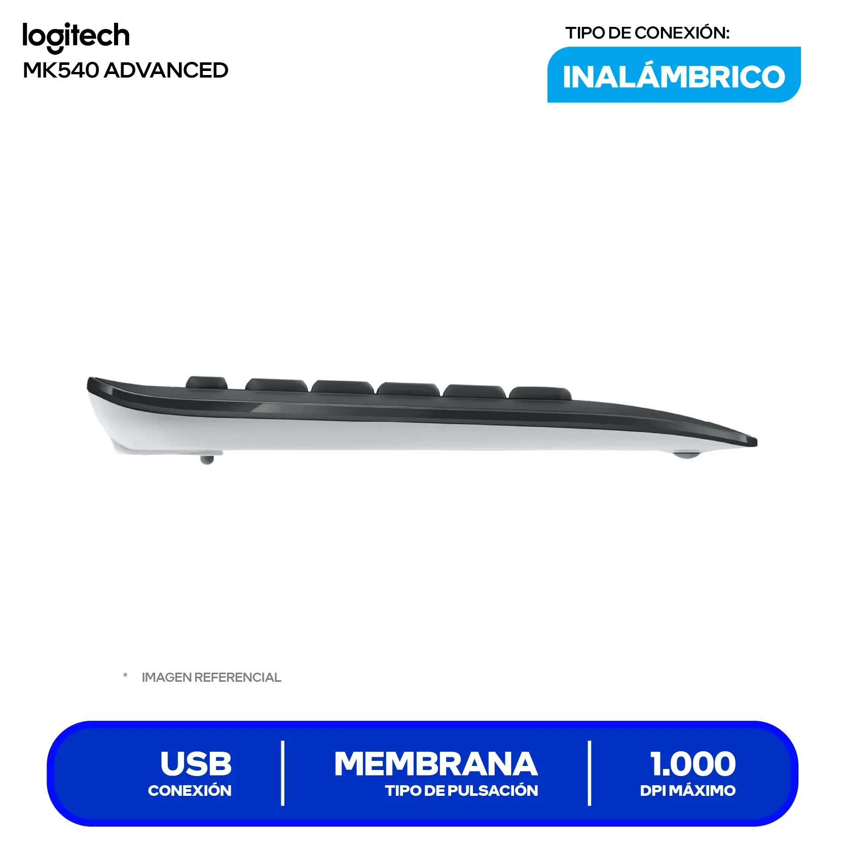 Kit Teclado + Mouse Inalámbrico Logitech MK540 Advanced (920-008673) USB