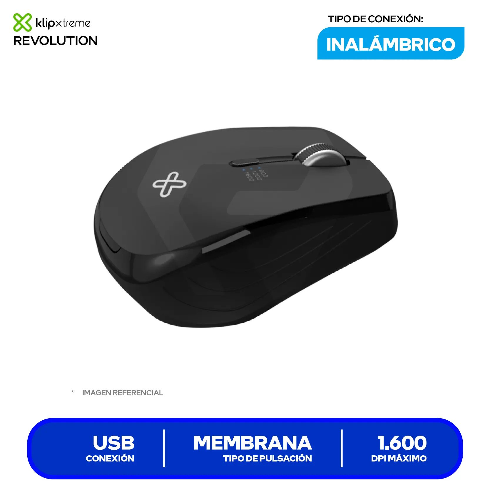 Kit Teclado + Mouse Inalámbrico Klip Xtreme Revolution (KCK-270S) USB