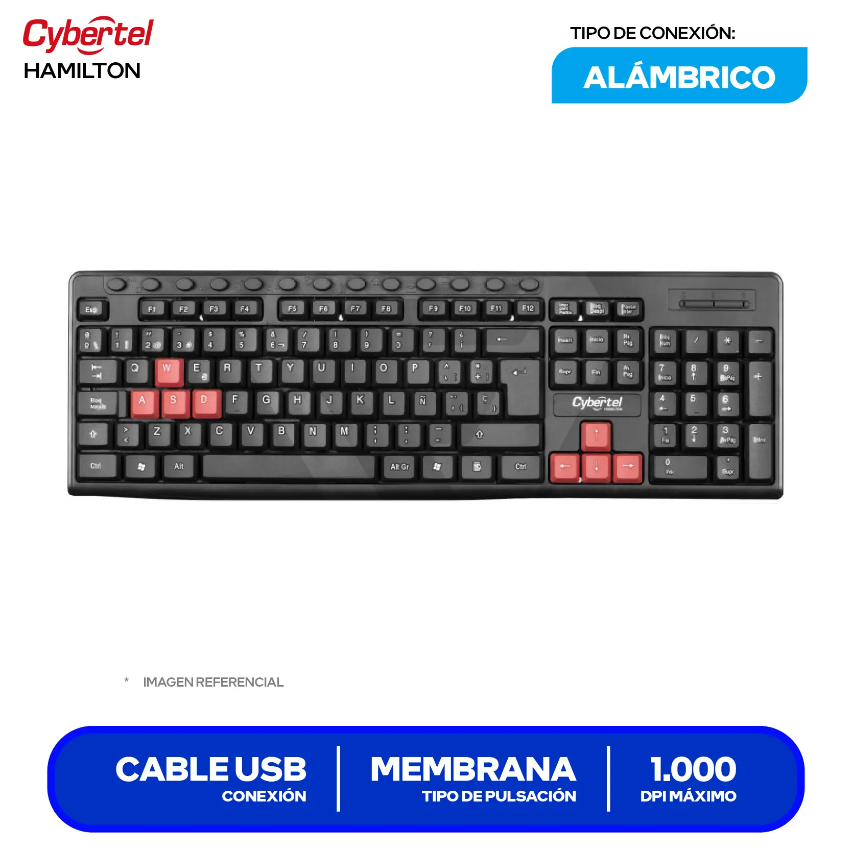 Kit Teclado + Mouse Cybertel Hamilton (CYB T109) Cable USB
