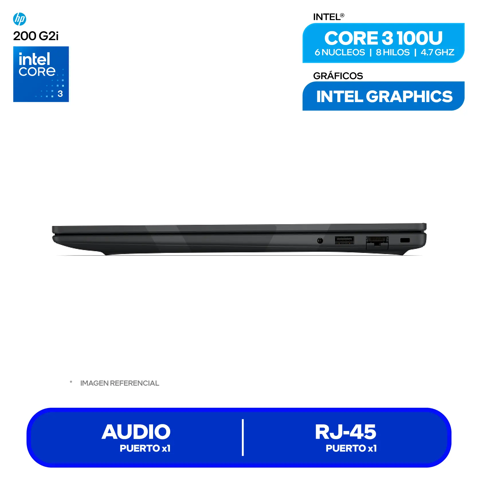 Laptop HP 200 G2I 16 (D61LXAT#ABM) Intel Core 3-100U, RAM 16GB, SSD 512GB, 16'' FHD+, FreeDos