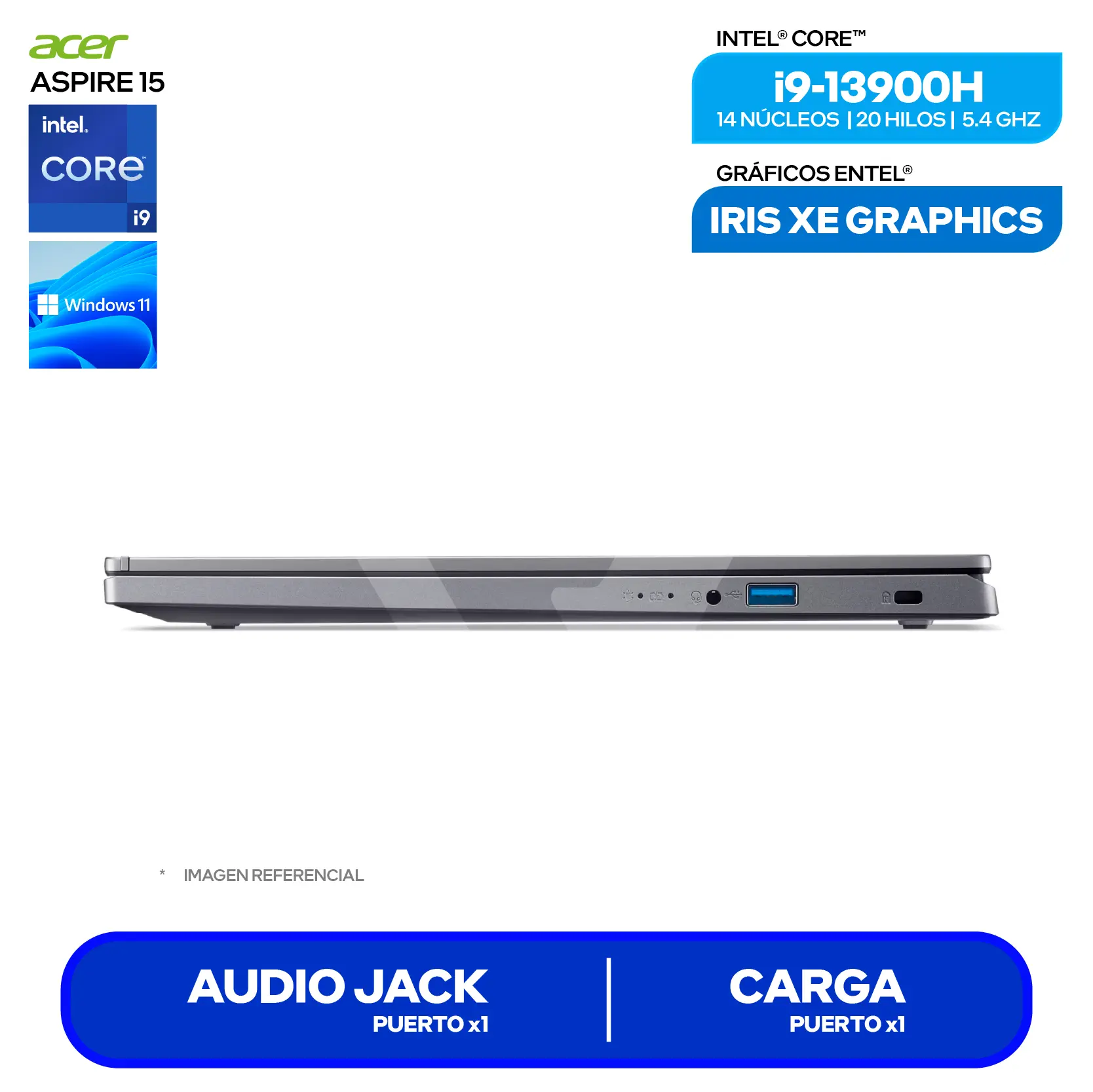 Laptop Acer Aspire 15 A15-51M-99W4 (NX.JQYAL.002) Intel Core i9-13900H , RAM 16GB, SSD 512GB, 15.6'' FHD, Windows 11 Home