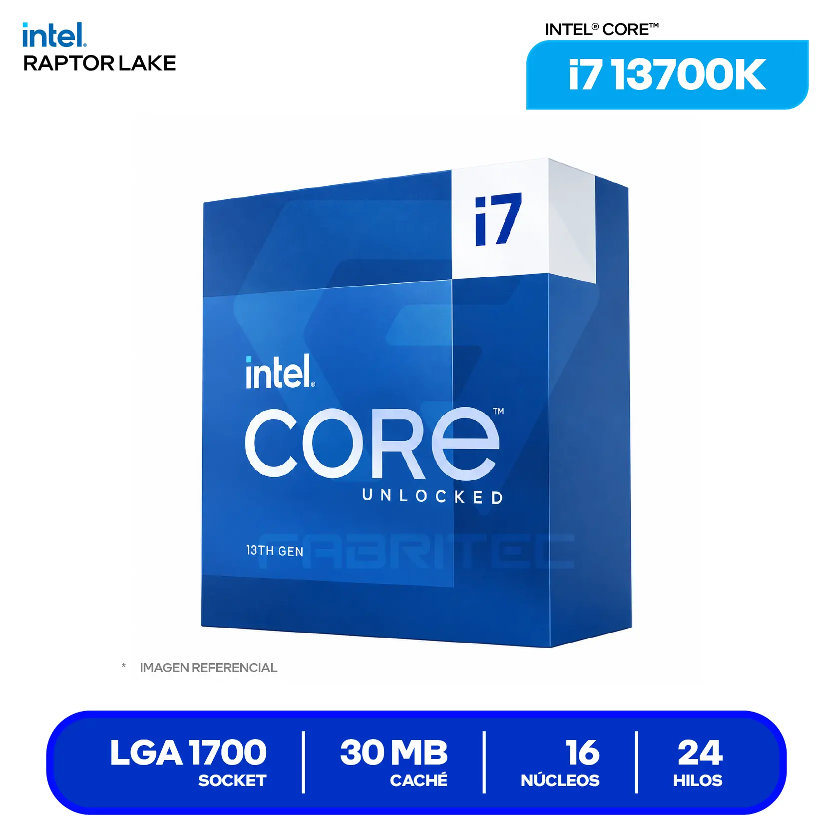 Procesador Intel Core i7-13700K (BX8071513700K) 3.40 GHz / 5.40 GHz, 16 Núcleos, LGA1700