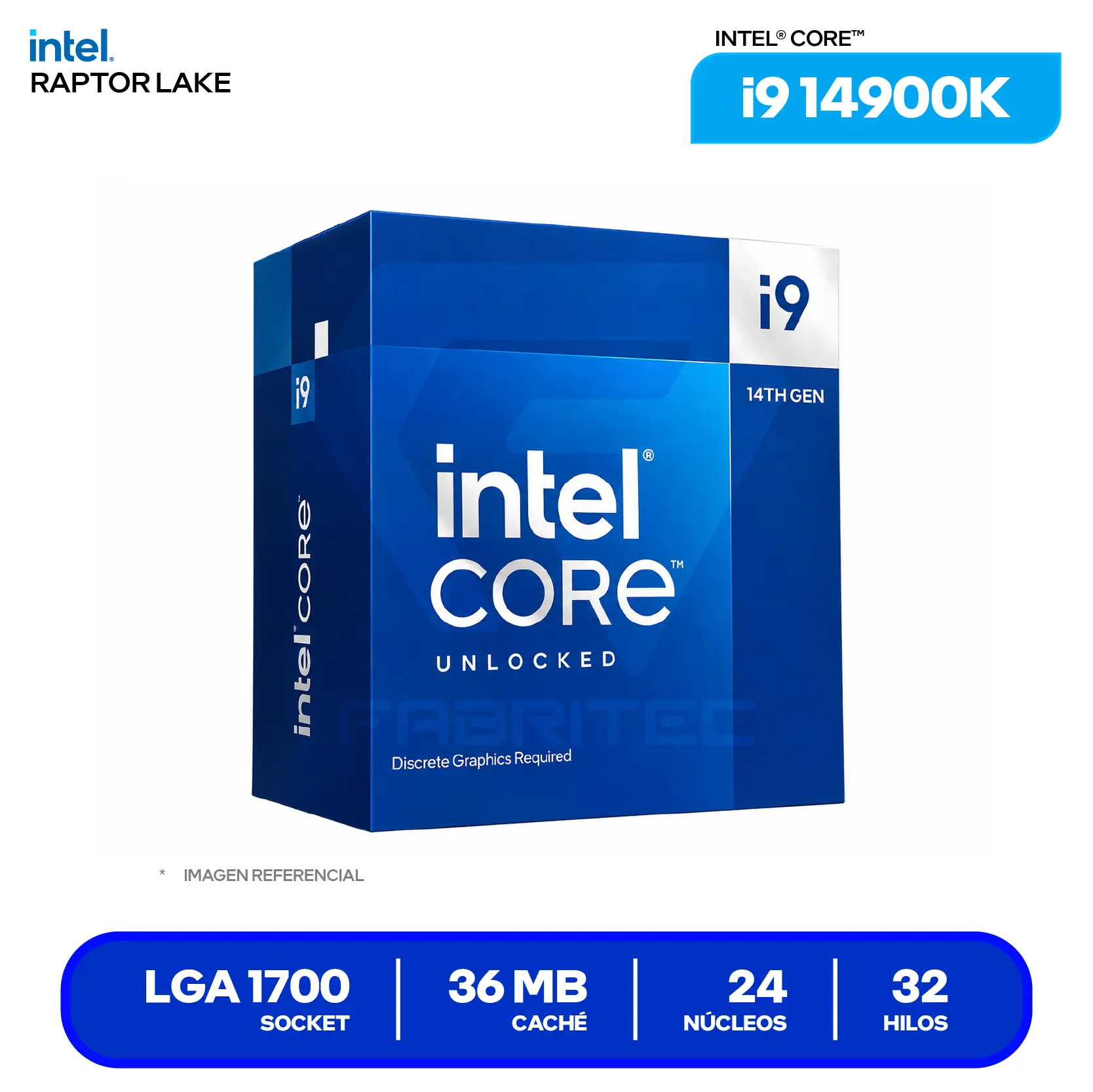 Procesador Intel Core i9-14900K (BX8071514900K) 3.2 GHz / 6.0 GHz, 24 Núcleos, LGA1700