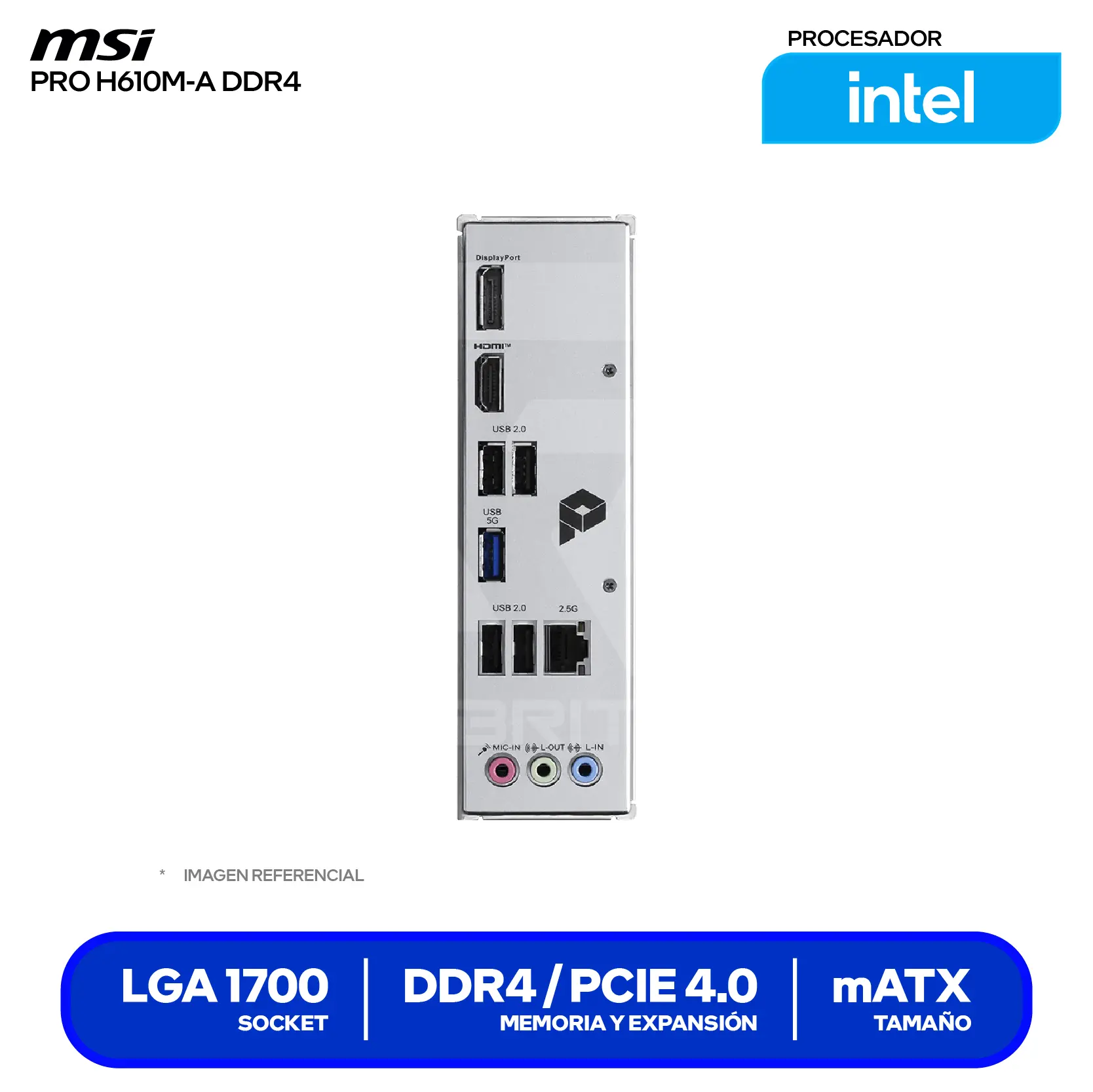 Placa madre MSI PRO H610M-A DDR4 LGA1700 (PRO H610M-A DDR4) Micro-ATX