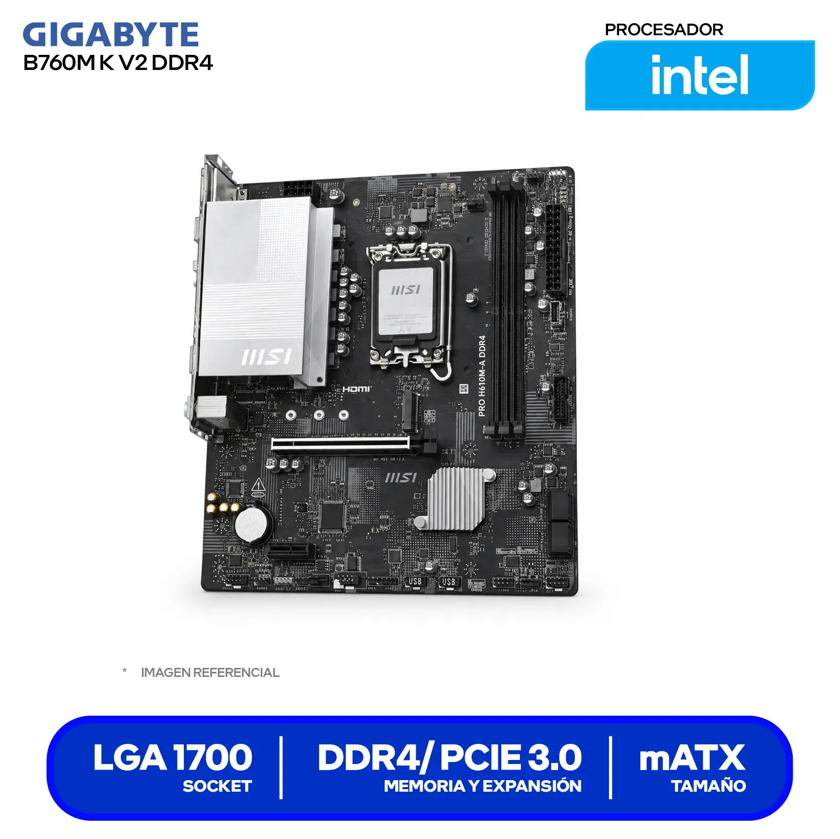 Placa madre Gigabyte B760M K V2 DDR4 LGA1700 (9MB76MK24-00-G10) Micro-ATX