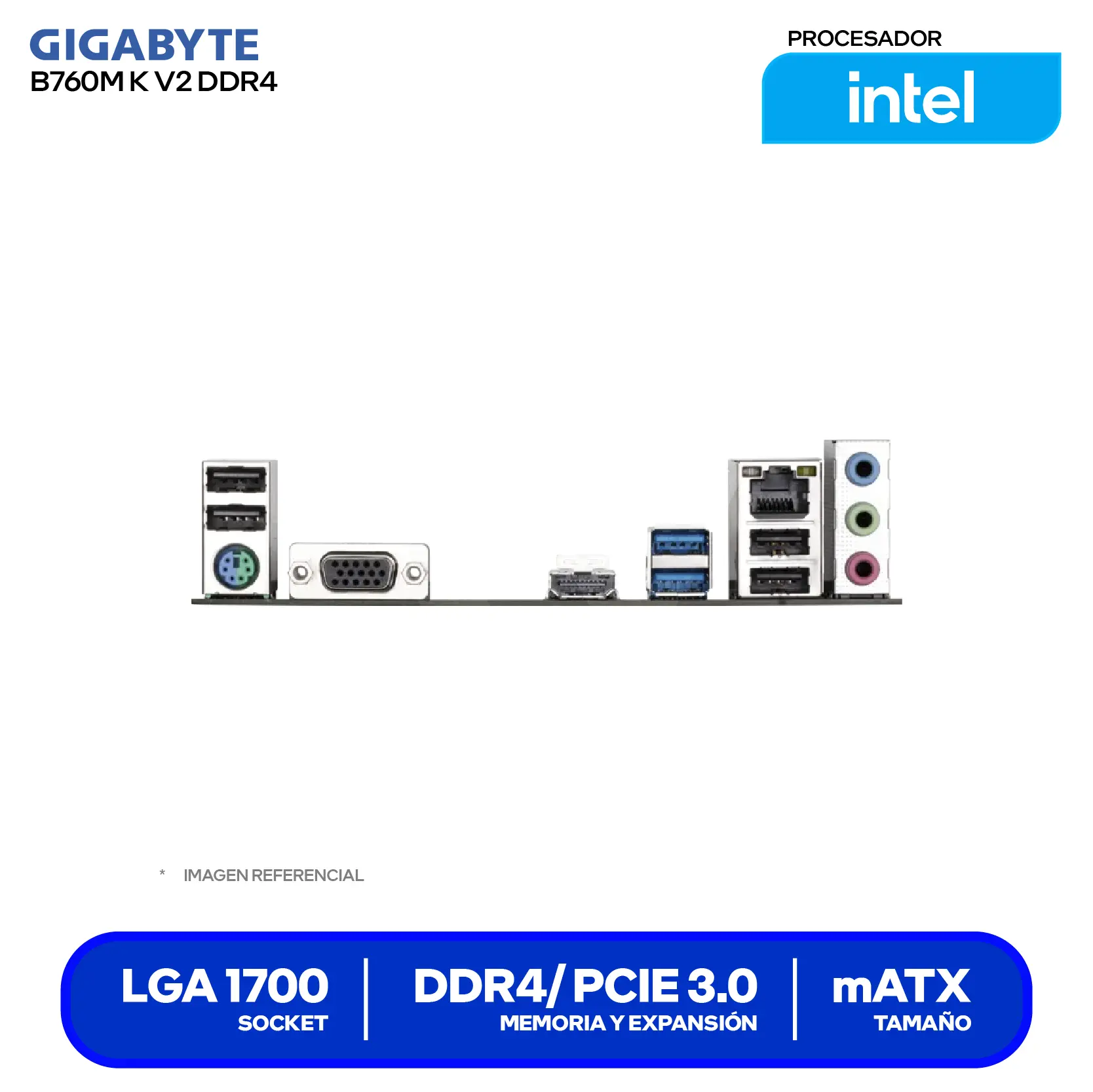 Placa madre Gigabyte B760M K V2 DDR4 LGA1700 (9MB76MK24-00-G10) Micro-ATX