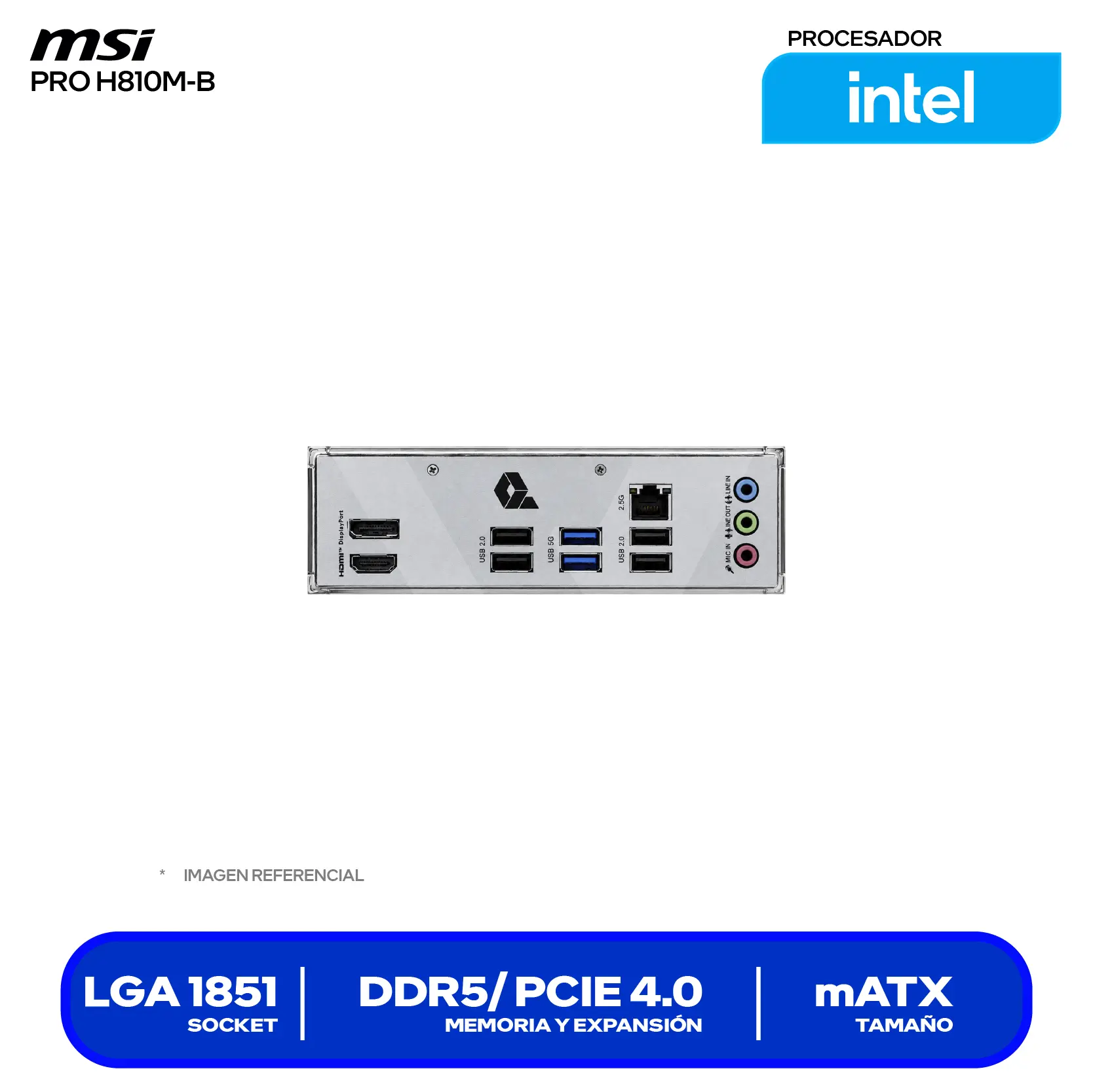 Placa madre MSI Pro H810M-B LGA1851 (PRO H810M-B) DDR5, Micro-ATX