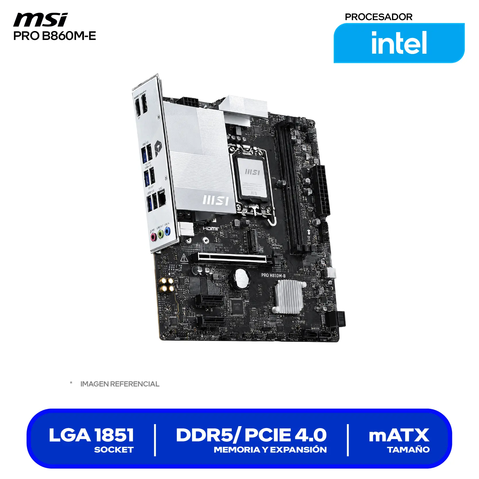 Placa madre MSI Pro B860M-E LGA1851 (PRO B860M-E) DDR5, Micro-ATX