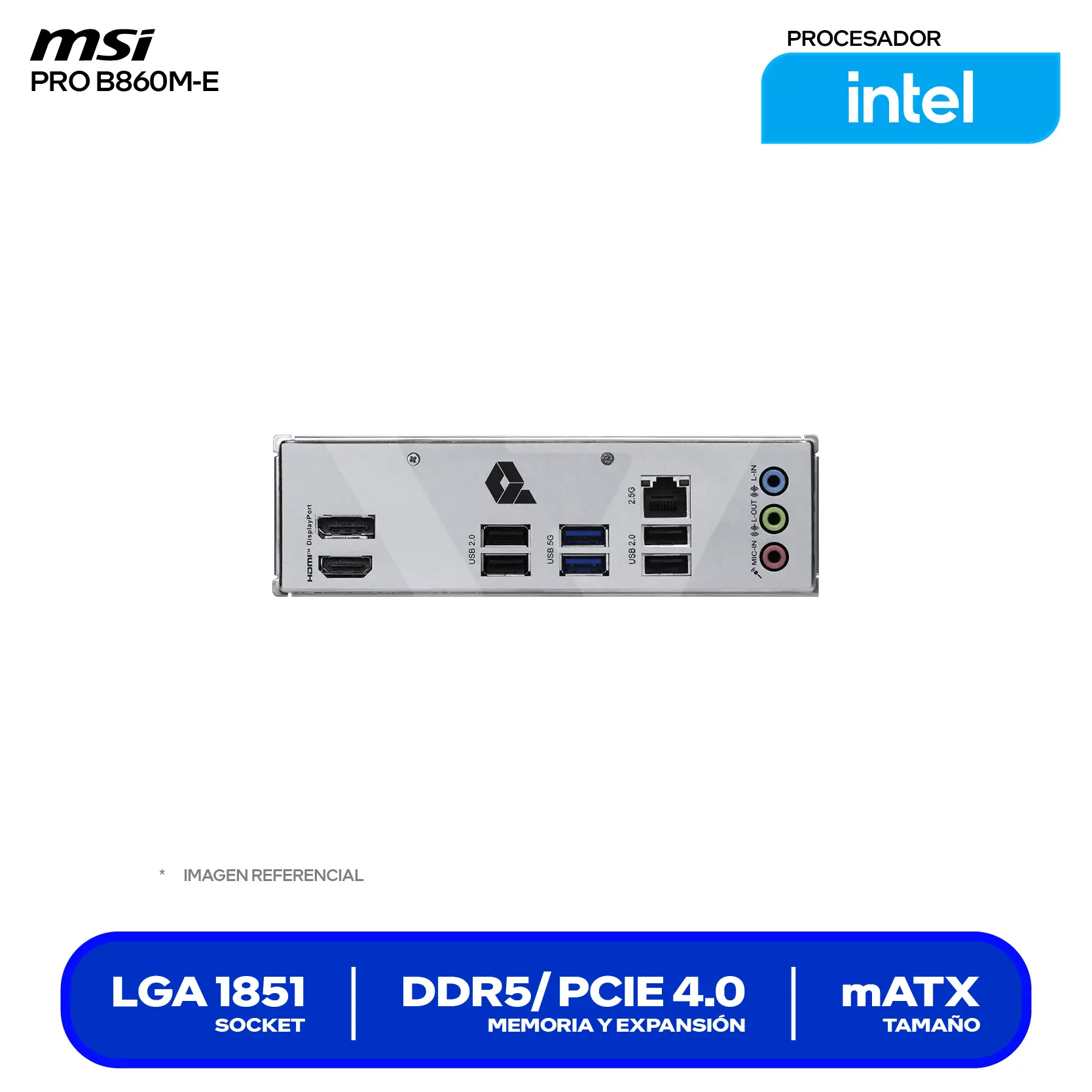 Placa madre MSI Pro B860M-E LGA1851 (PRO B860M-E) DDR5, Micro-ATX