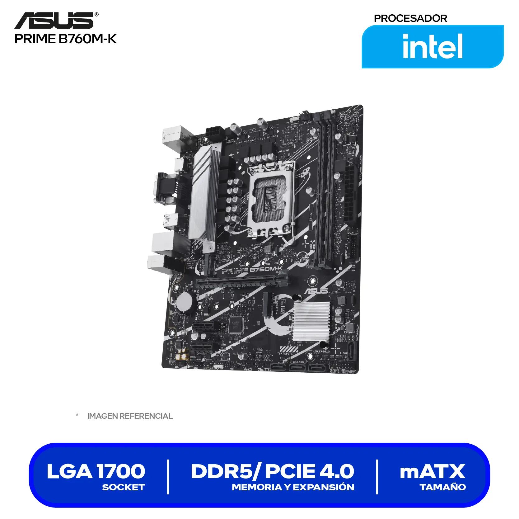 Placa Madre Asus Prime B760M-K D4 LGA1700 (90MB1FI0-M1EAY0) DDR4, Micro-ATX