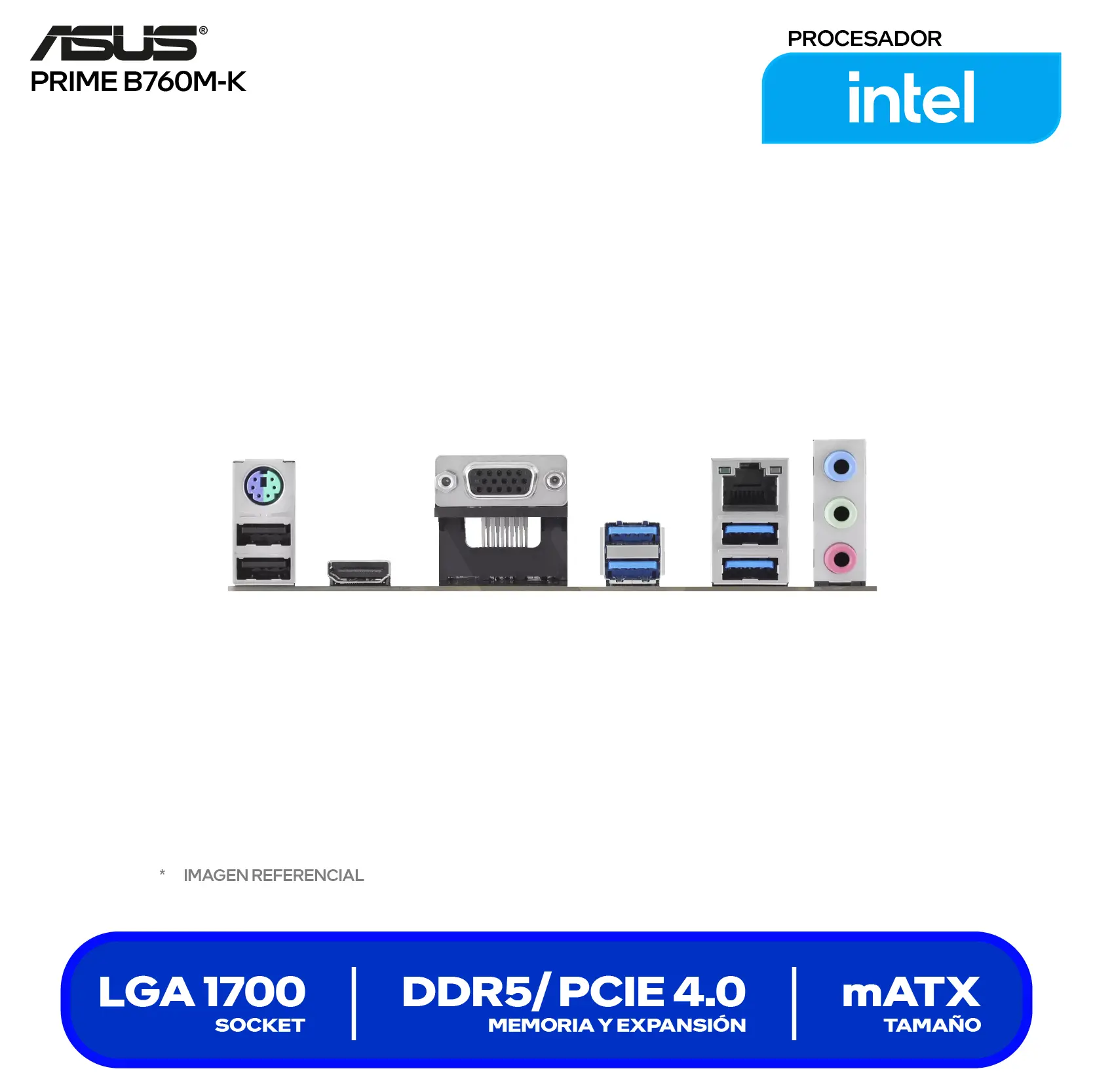 Placa Madre Asus Prime B760M-K D4 LGA1700 (90MB1FI0-M1EAY0) DDR4, Micro-ATX