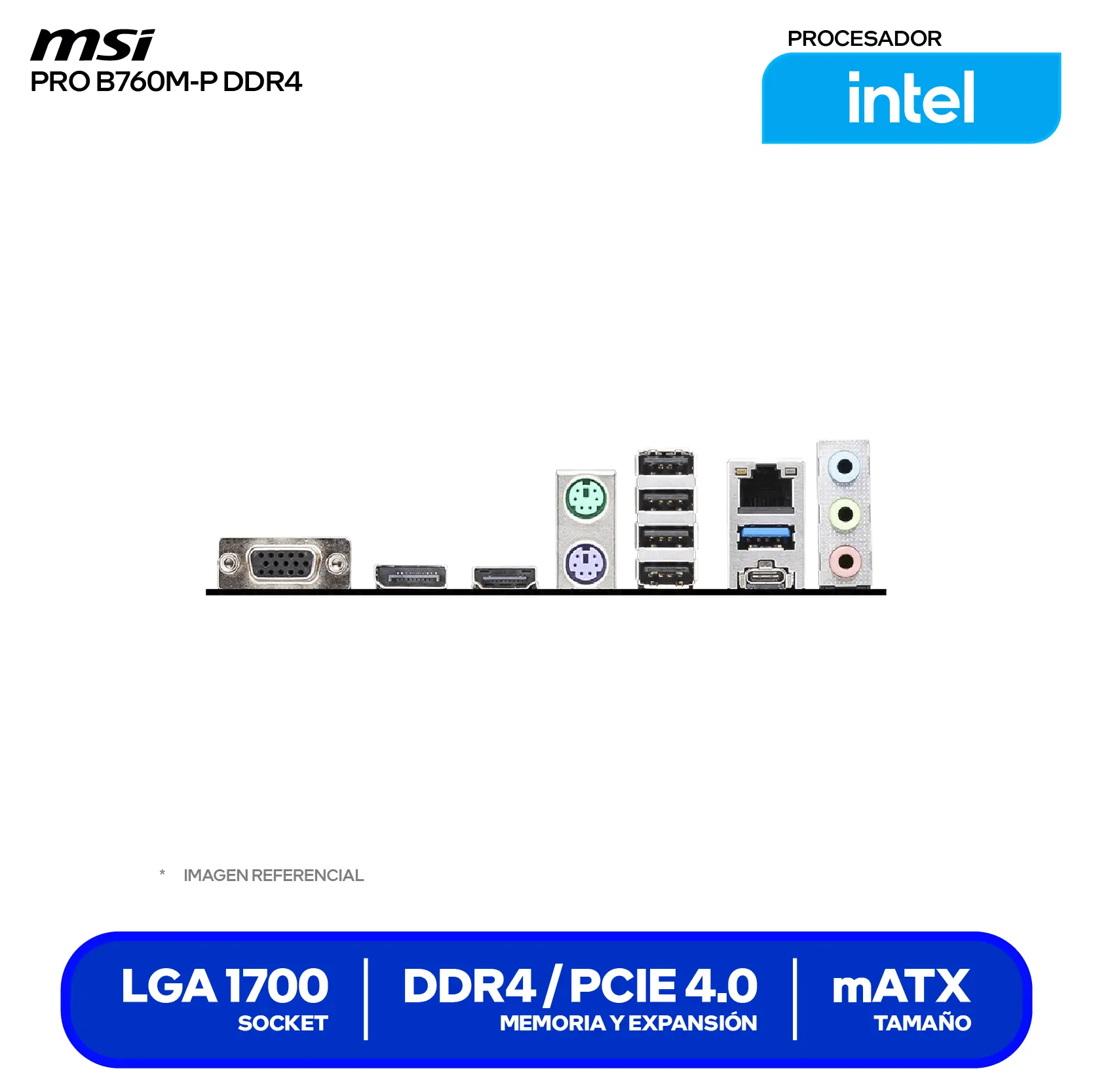 Placa Madre MSI PRO B760M-P DDR4 (PRO B760M-P DDR4) DDR4, mTX, LGA1700