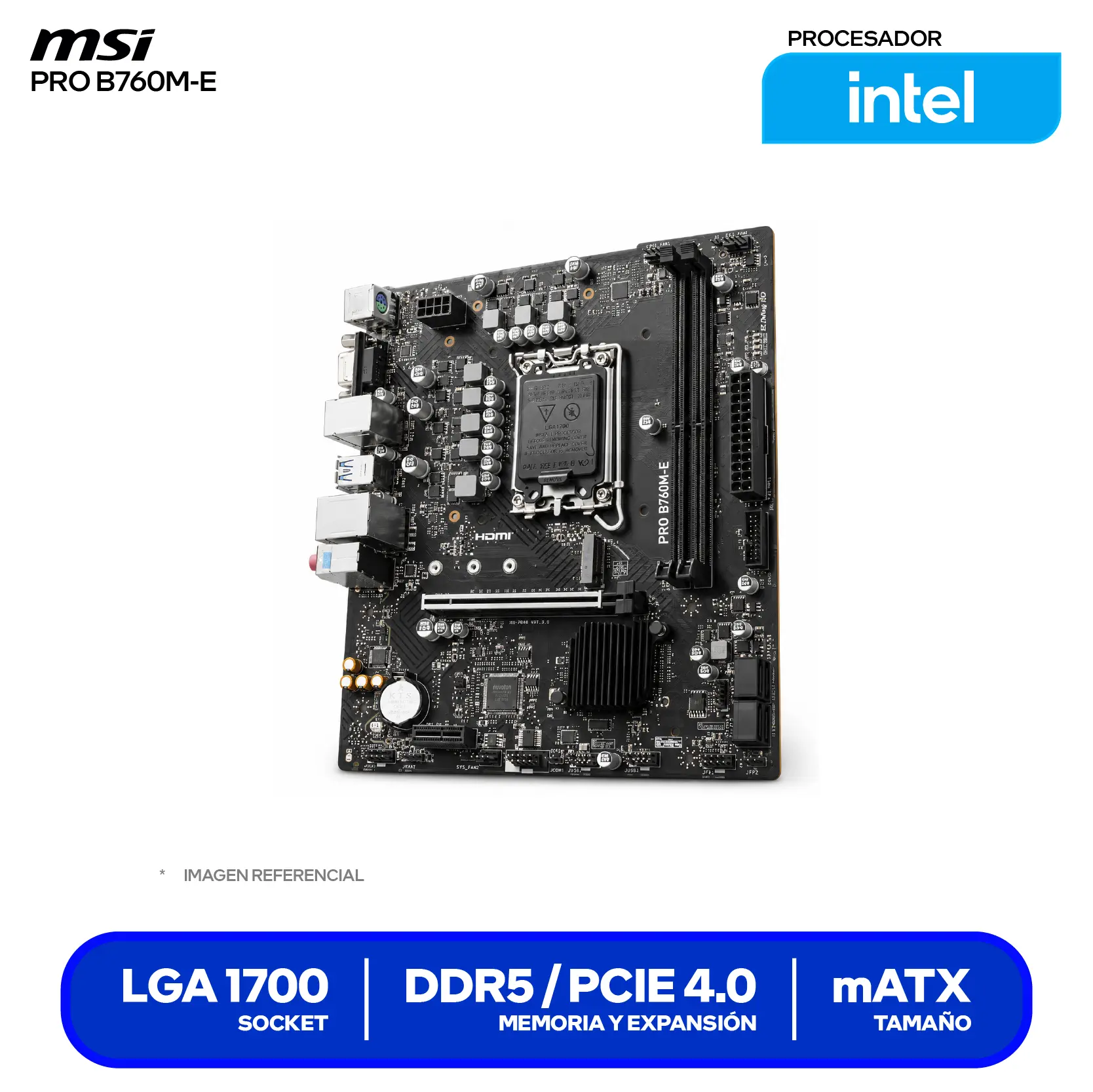 Placa Madre MSI PRO B760M-E (PRO B760M-E) LGA1700, DDR5, mATX