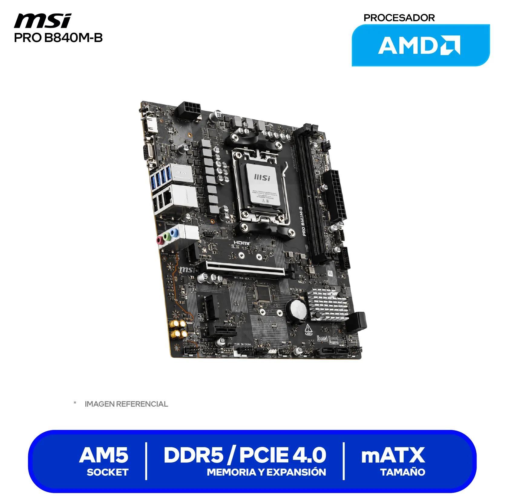 Placa Madre MSI PRO B840M-B (PRO B840M-B) AM5, DDR5, mATX