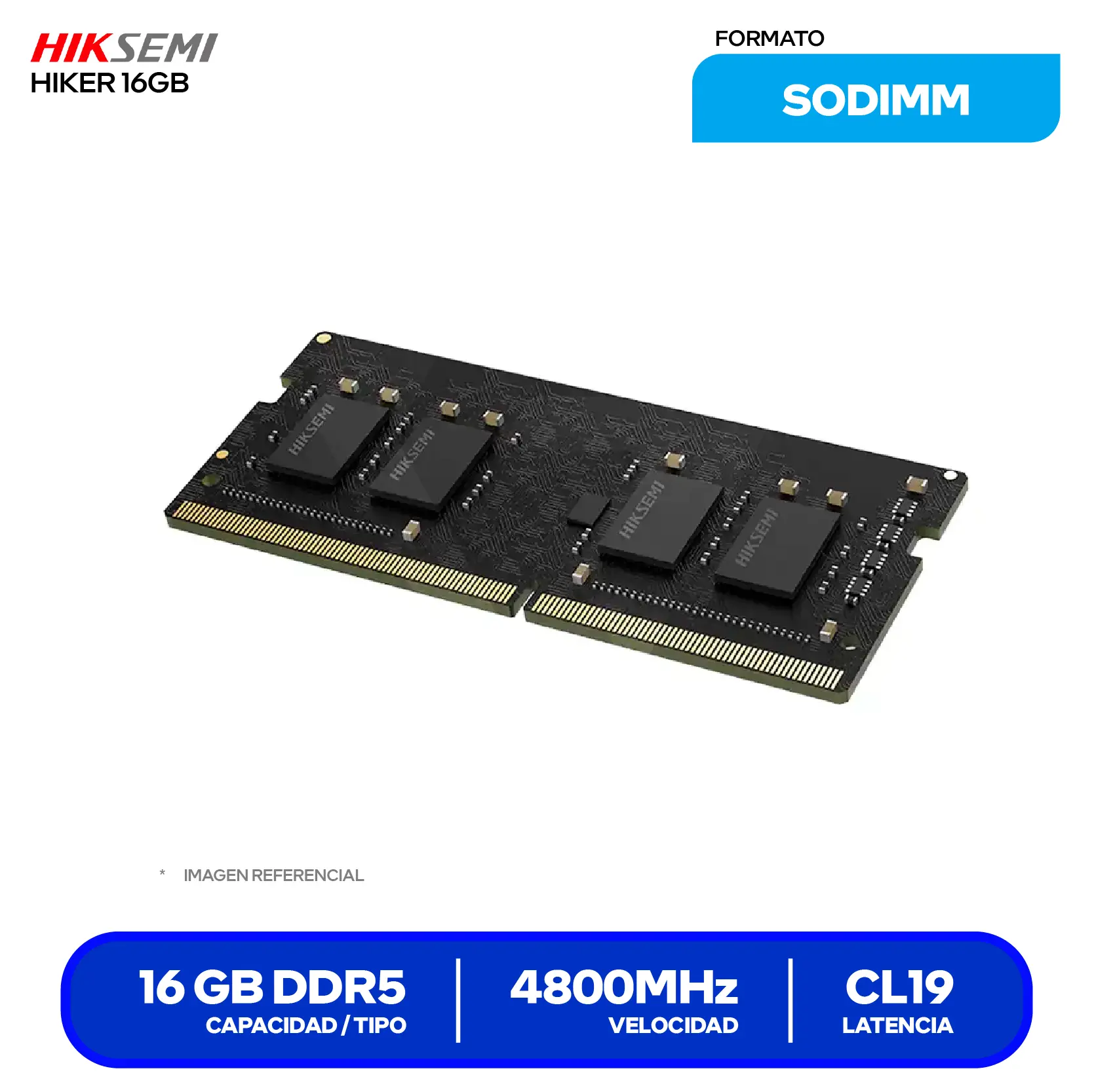 Memoria SO-DIMM Hiksemi Hiker (HSC516S48Z1 16G) 16GB, DDR5, 4800 MHz
