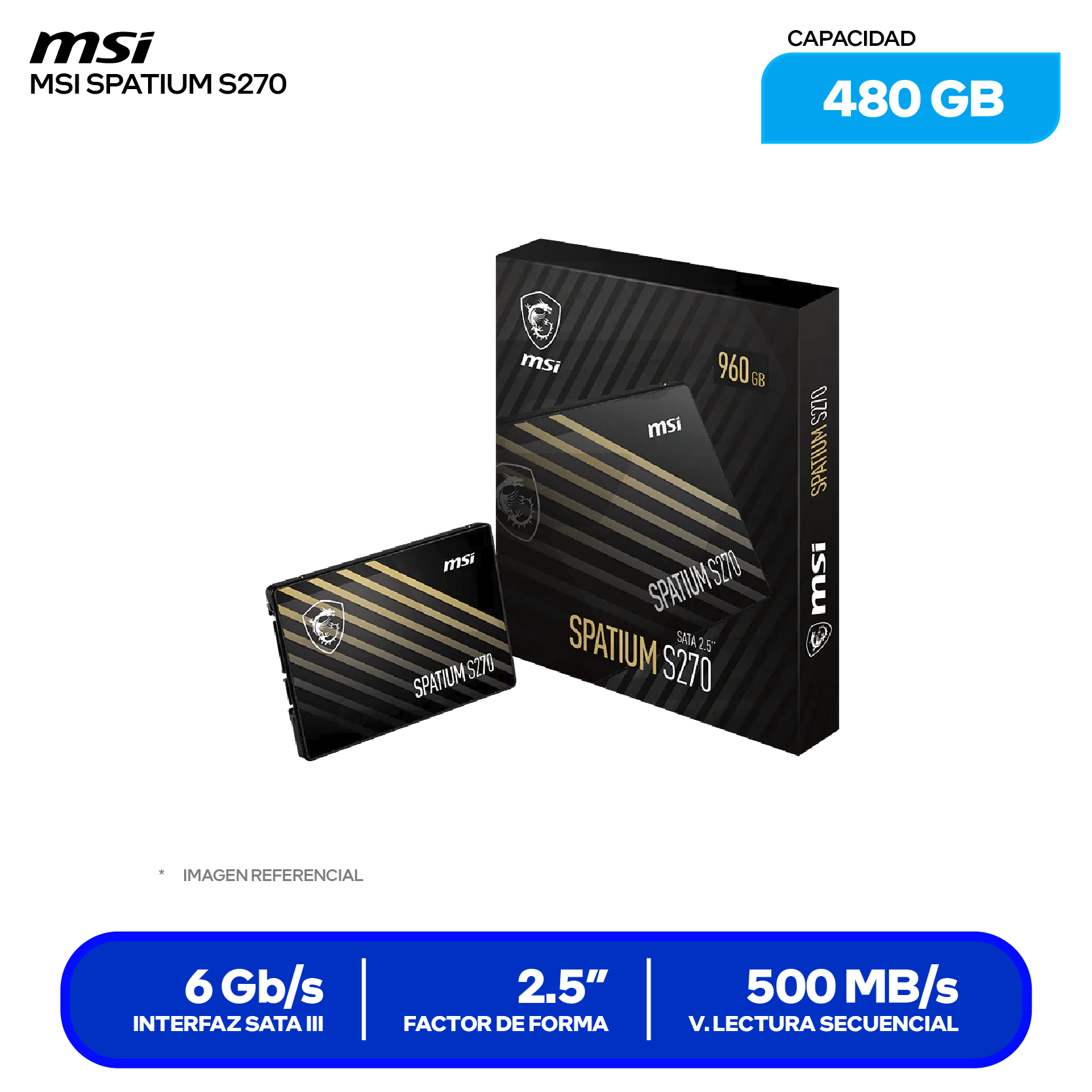SSD MSI SPATIUM S270 480GB (SPATIUM S270 480GB) SATA 2.5"