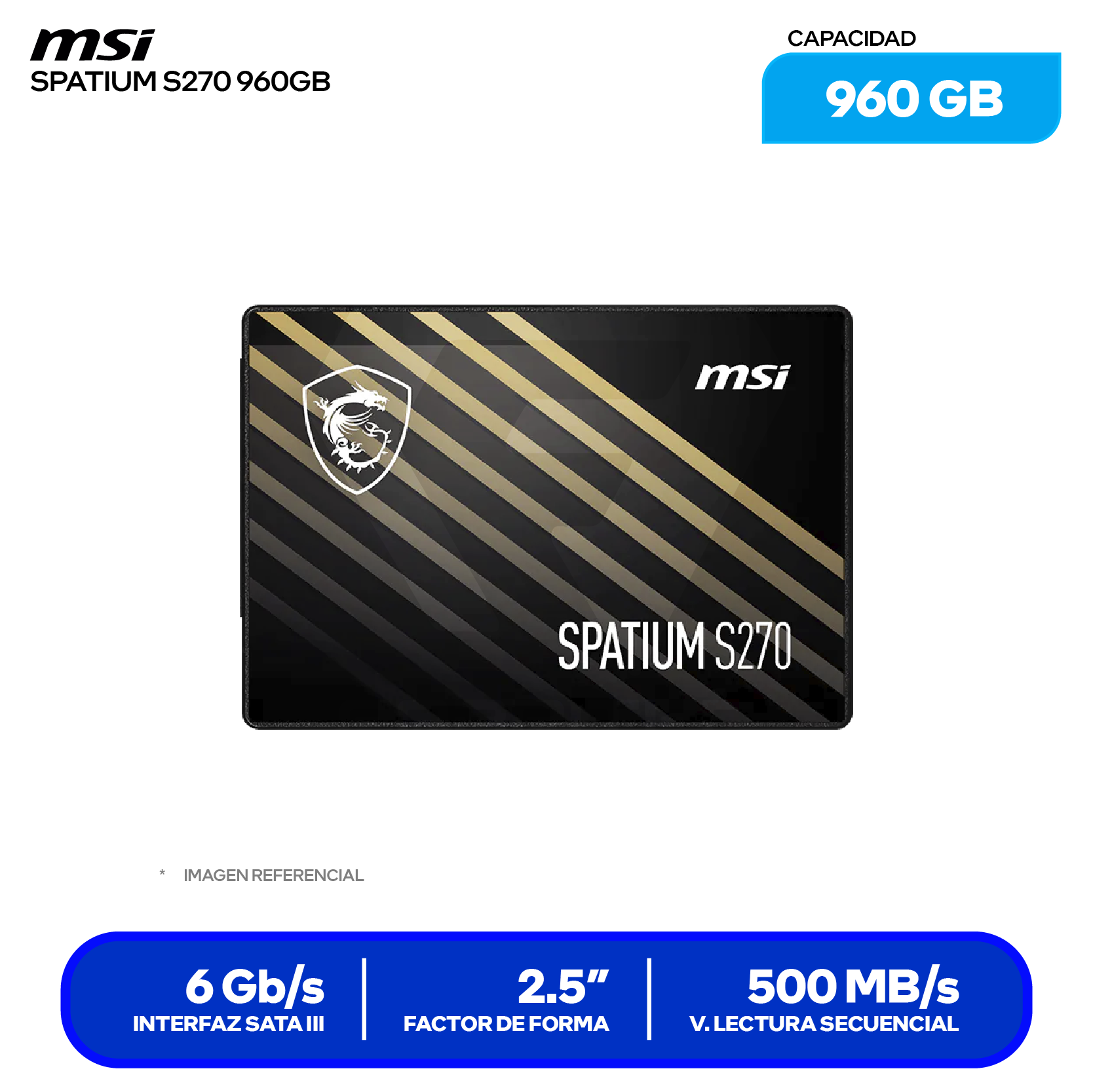 SSD MSI SPATIUM S270 960GB (SPATIUM S270 960GB) SATA 2.5"